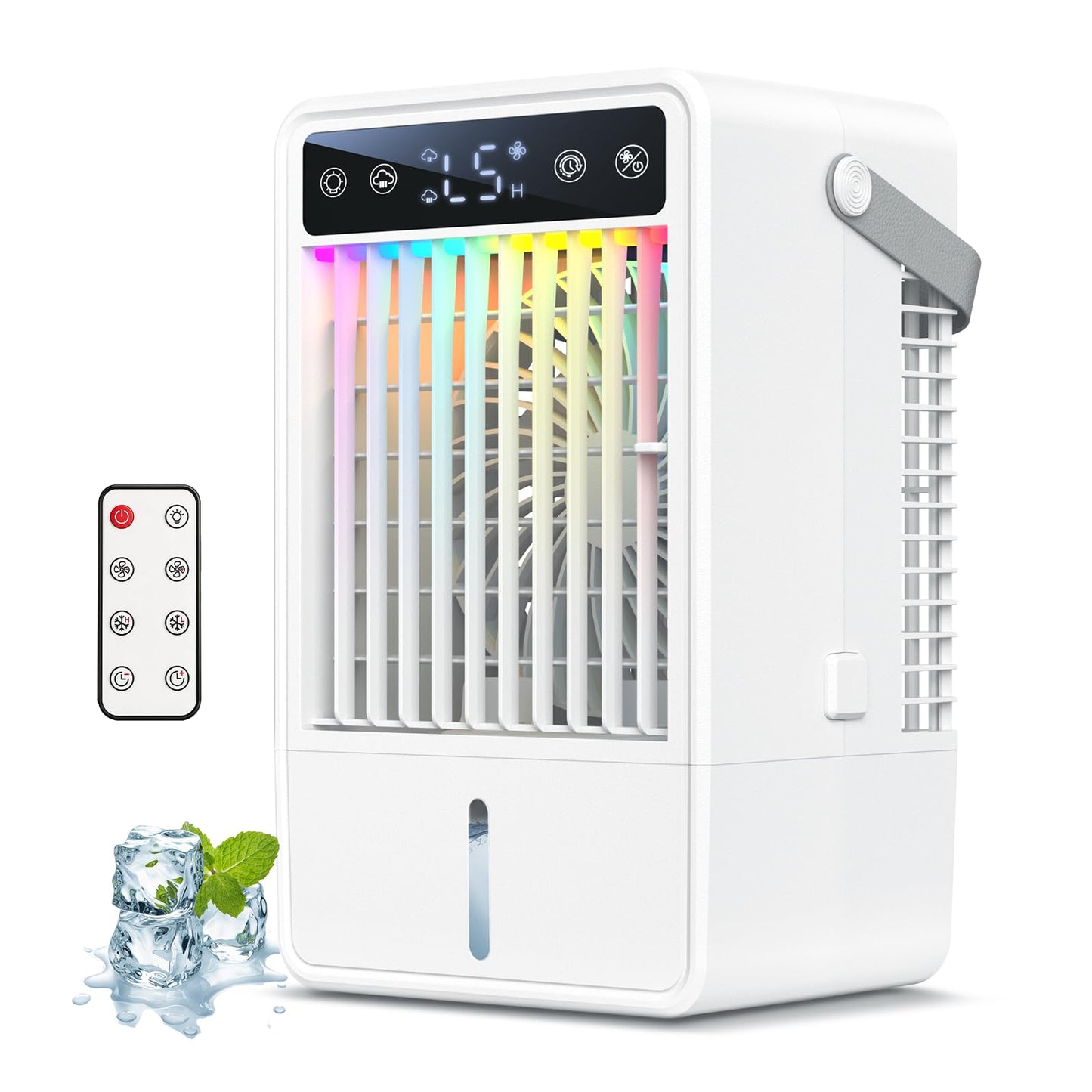 Portable Air Conditioners with 1500ML Tank, 5 Speeds Mini Evaporative Air Cooler with Remote & 2-10H Timer, Personal Air Conditioner Fan Portable AC Unit for Office, Desktop, Camping & Travel