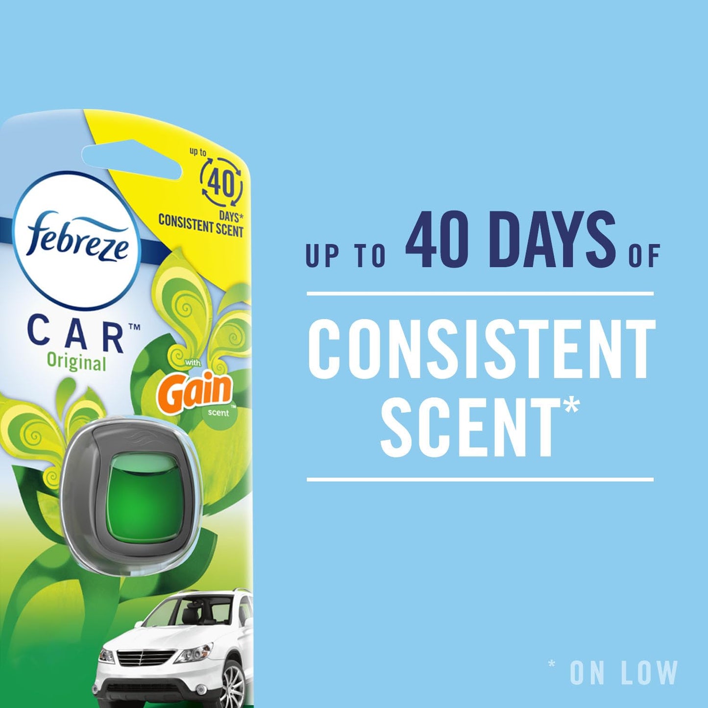 Febreze Car Air Freshener Vent Clip Old Spice Scent, .07 oz. Car Vent Clip, Pack of 4