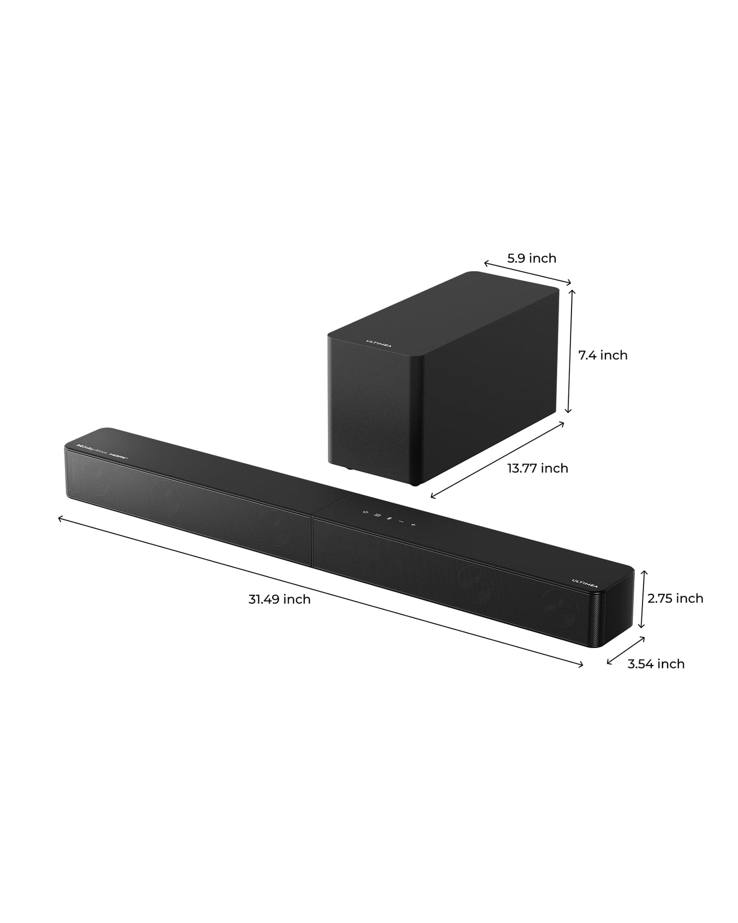 ULTIMEA 5.1CH Surround Sound Bar with Subwoofer, Dolby Atmos, VoiceMX, BassMX, APP, 300W Soundbar for Smart TV, Home Theater Surround Sound System for TV, Bluetooth 5.4, Poseidon M60 (2026 Model)