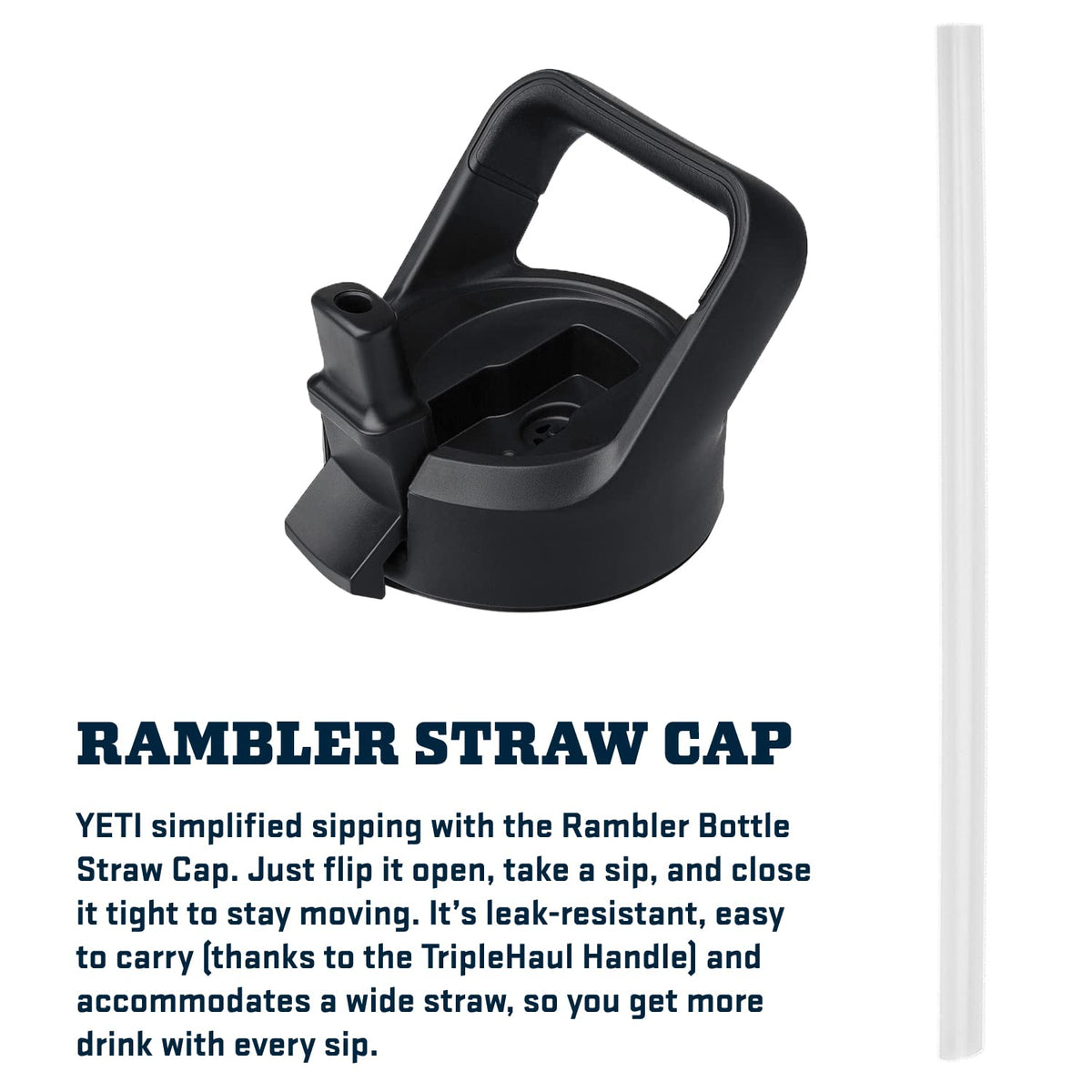 YETI Rambler 26 oz Bottle, Vacuum Insulated, Stainless Steel with Straw Cap, Black