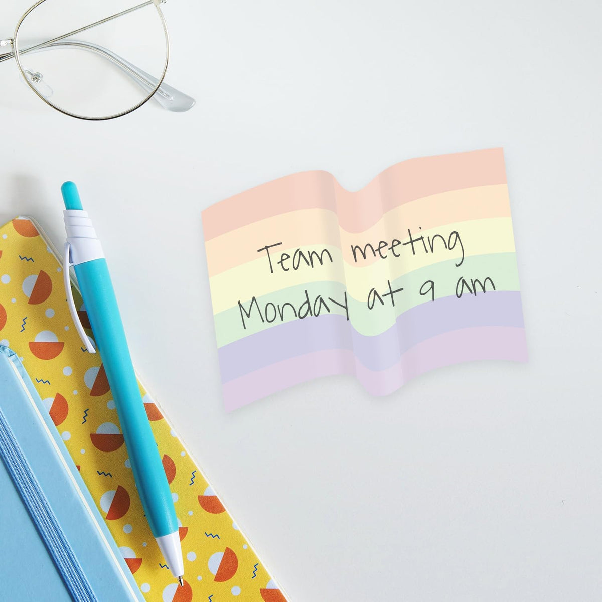 Gay Pride Flag Sticky Note Assortment / 4" x 3" Repositionable LGBTQ Love Sticky Notes/Set of 3 Rainbow Heart Flag Pads/Made in The USA