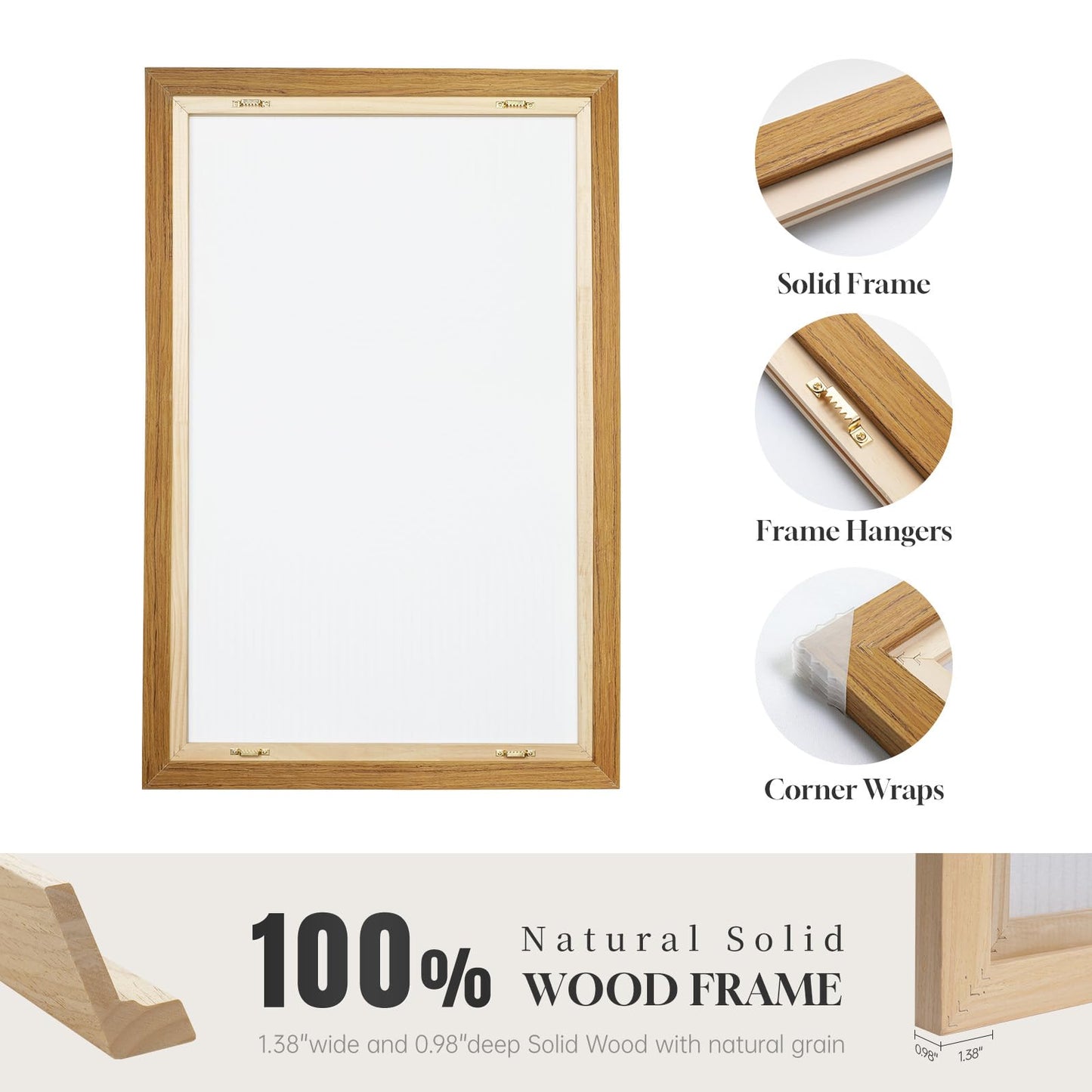Framed Neutral Abstract Wall Art, Large Modern Canvas Prints Paintings Artwork for Walls, Minimalist Black and Beige Pictures for Living Room, Bedroom, Hallway, Home Office Wall Decor 24x36 In
