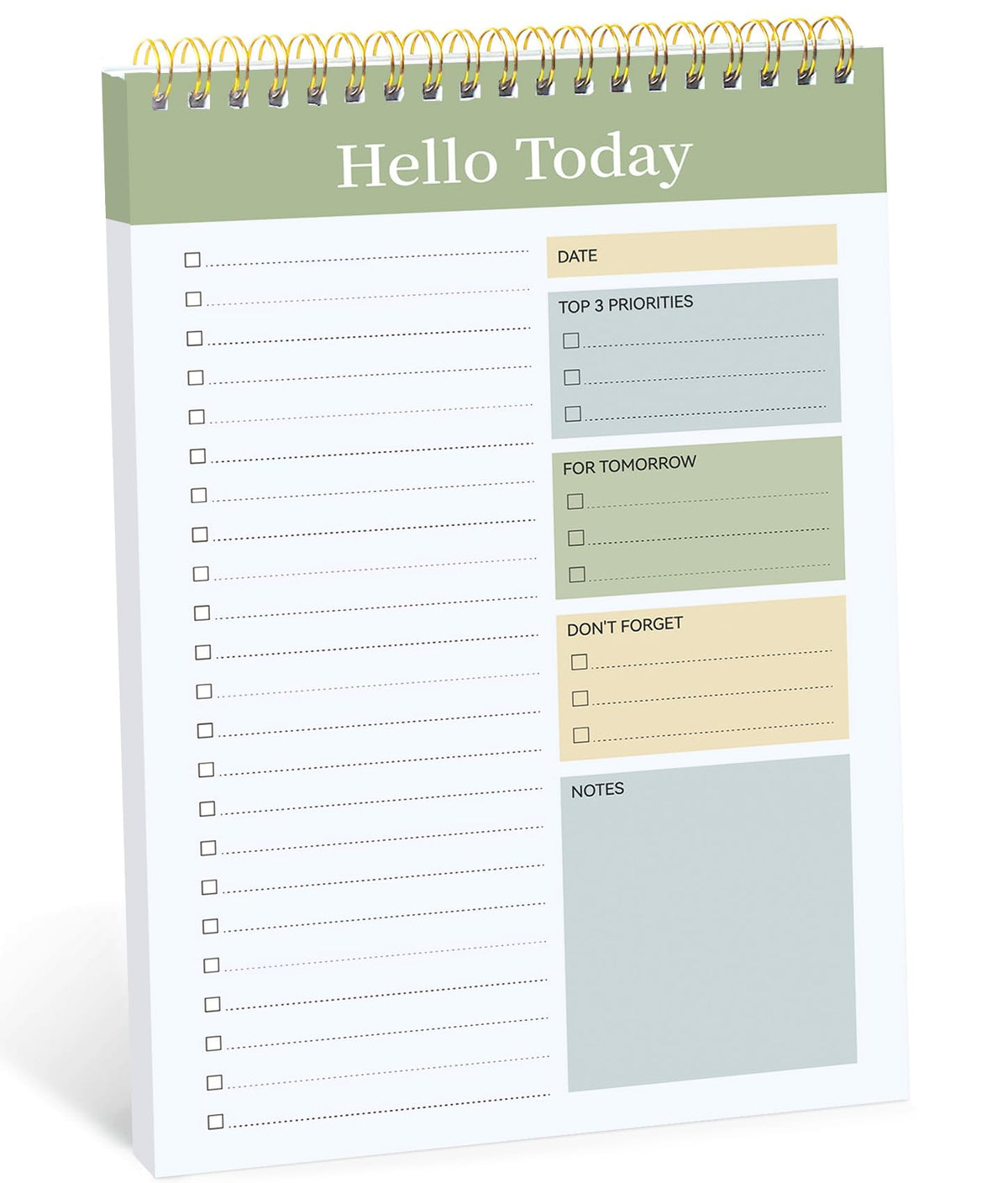 Taja To Do List Notepad - To Do List Notebook for Work with 52 Sheets, 9.8" x 6.5", Undated Daily Planner Perfect for Daily Tasks and Goal Setting, Notepad Suitable for Office, Home & School - Green