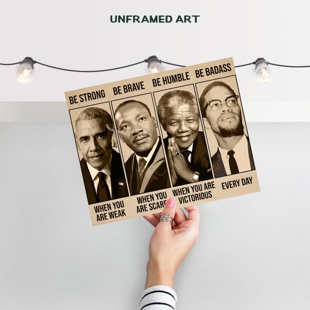 African American Inspirational Wall Art 11x14 - Black History Posters - Inspirational Figures - Black Men Motivational Quotes - Positive Affirmation Office Wall Decor - BLM Culture Art Print