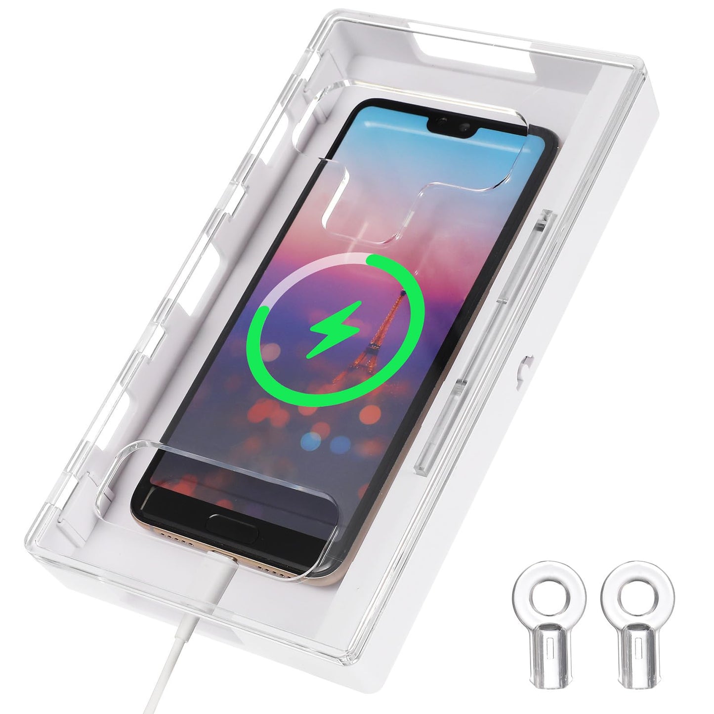 SHINEOFI Cell Phone Lock Box, Portable Phone Locker Case with 2 Keys, Transparent Mobilephone Jail Storage Box for Kids Students Adults Focus, Screen Self-control Timed Locking Container