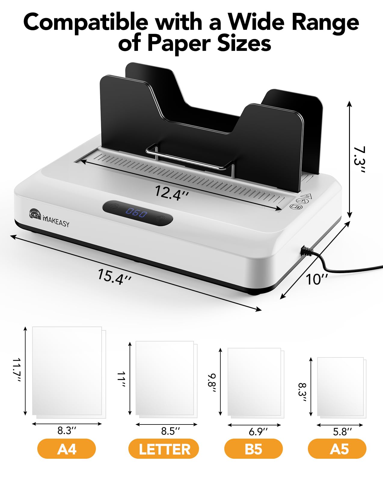 MAKEASY Thermal Binding Machine 500 Sheets Capacity with 10PCS Binding Covers, Digital Touch Panel, Air Cooling, Electric Thermal Binder for A4//A5/Letter Size Documents