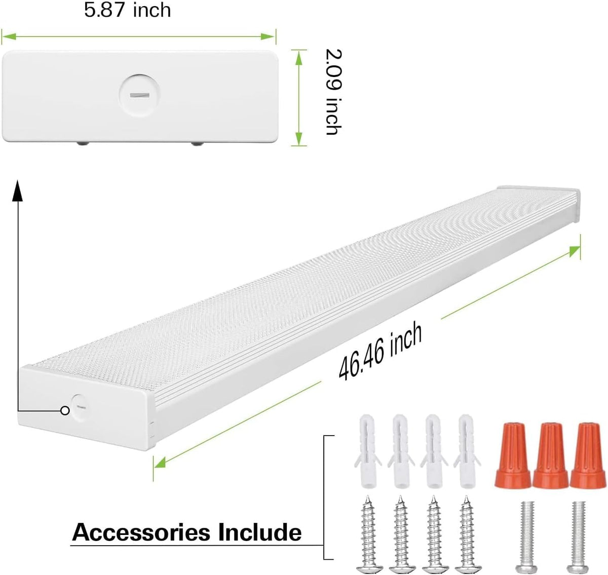 hykolity 4FT LED Wraparound Light with 3 Wattages/3 Lumens/3 CCT Selectable, 55W/65W/75W, 5500lm/6500lm/7500lm, 3000K/4000K/5000K, Flush Mount Office Ceiling Light Fixture, ETL