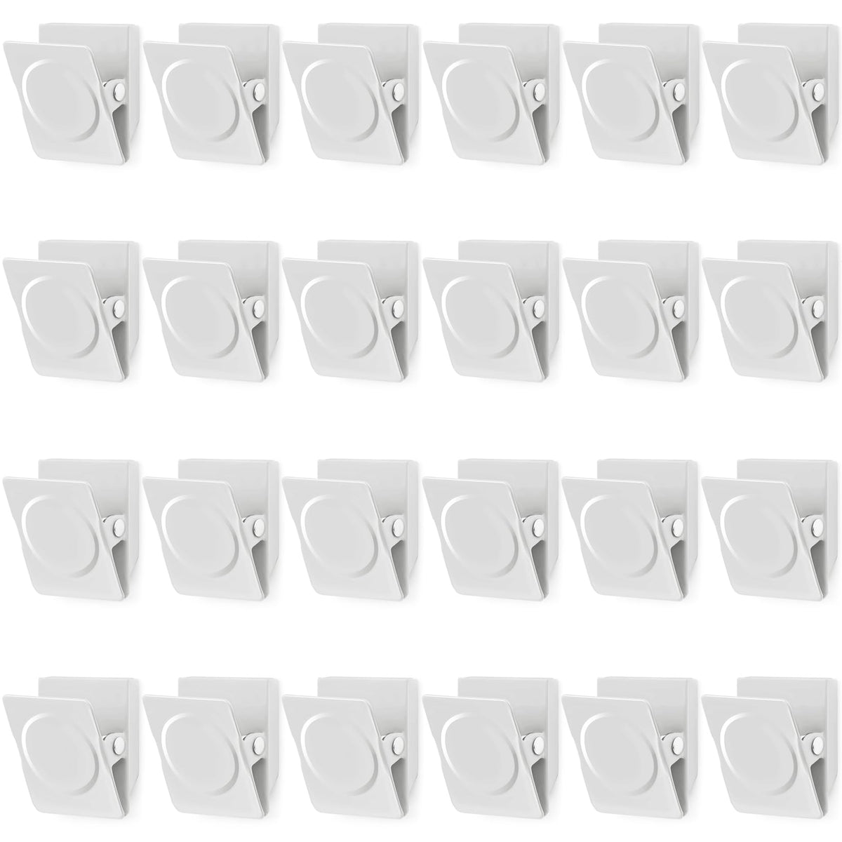 VNDUEEY 24Pcs Whiteboard Magnets, Strong Magnetic Clips Refrigerator Magnet, Magnet Clips Heavy Duty, White Metal Clip with Magnets for Home, Office, Classroom Teacher Supplies