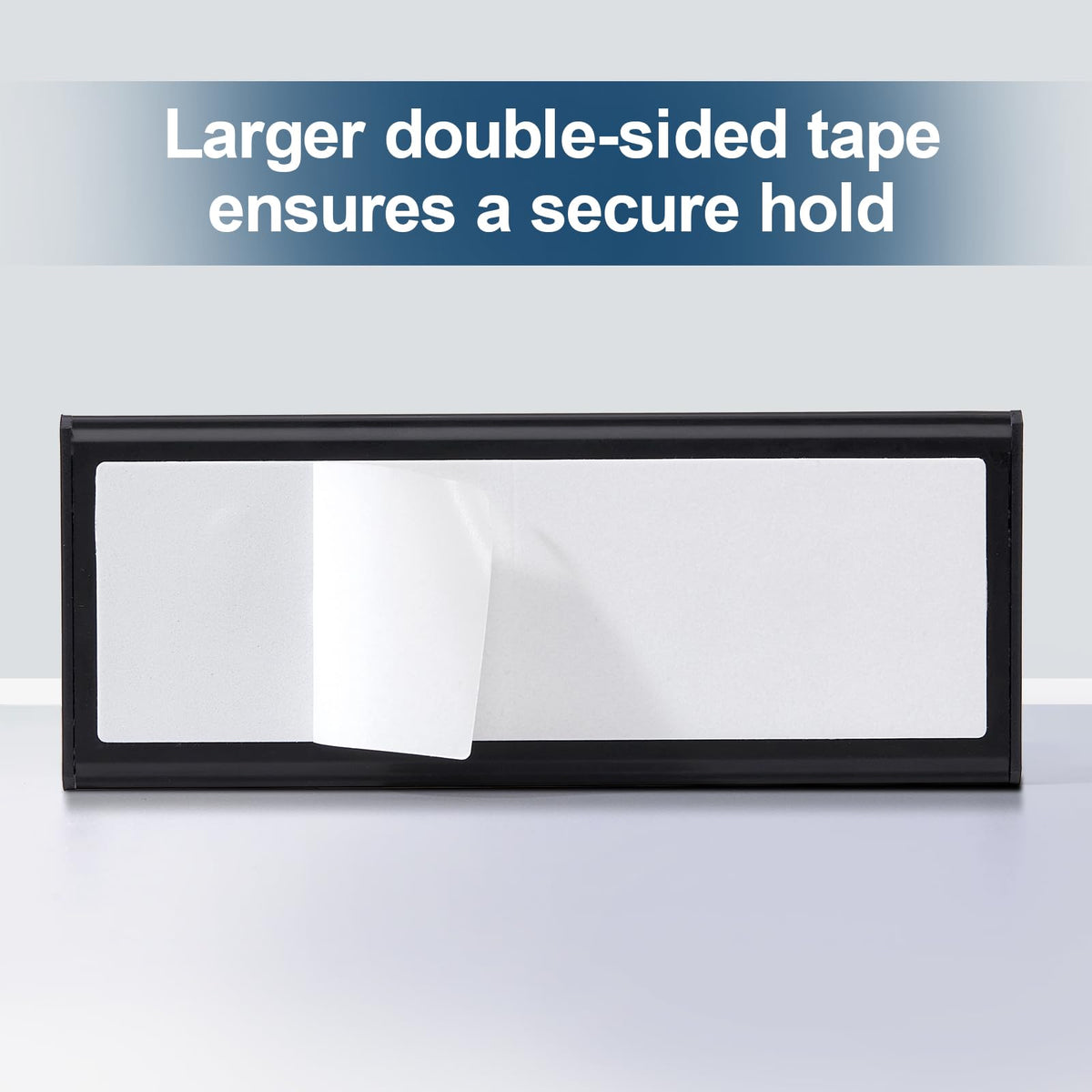 Plecterco 4 Pcs Office Door Signs - 8" x 3" Curved Name Plate Holders for Office, Wall-Mount Door Signs with Plastic Film and Adhesive Tape (Silver) (4, Silver)