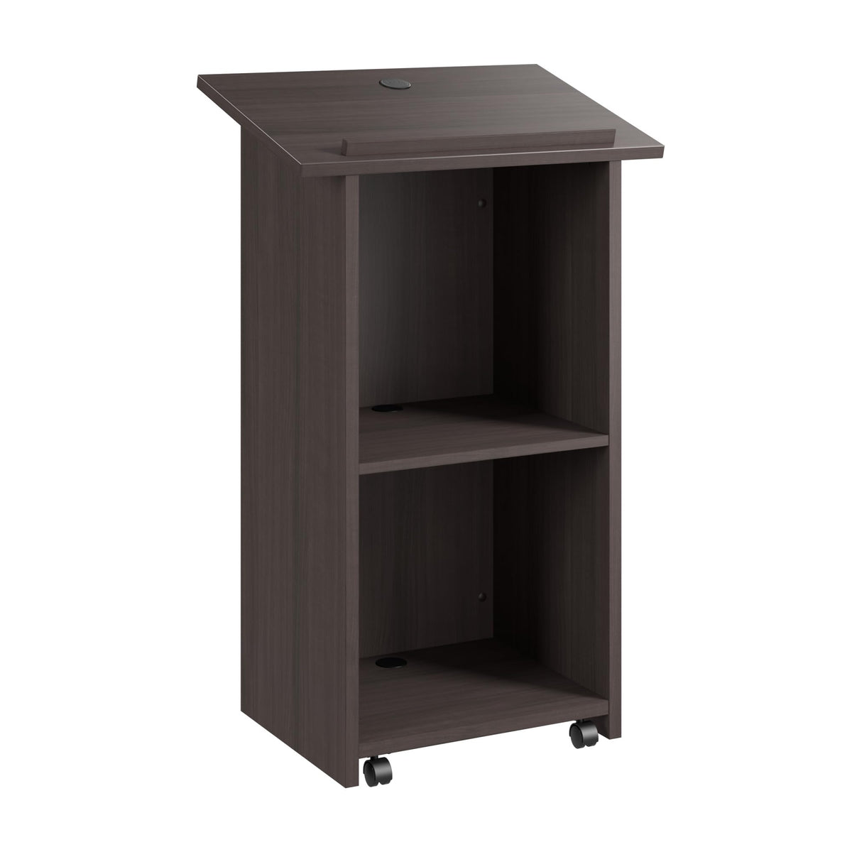Bush Business Furniture Podium Lectern, 48 inch Tall, Professional-Grade Mobile Presentation Stand Up with Shelves, Envision Collection, Gray