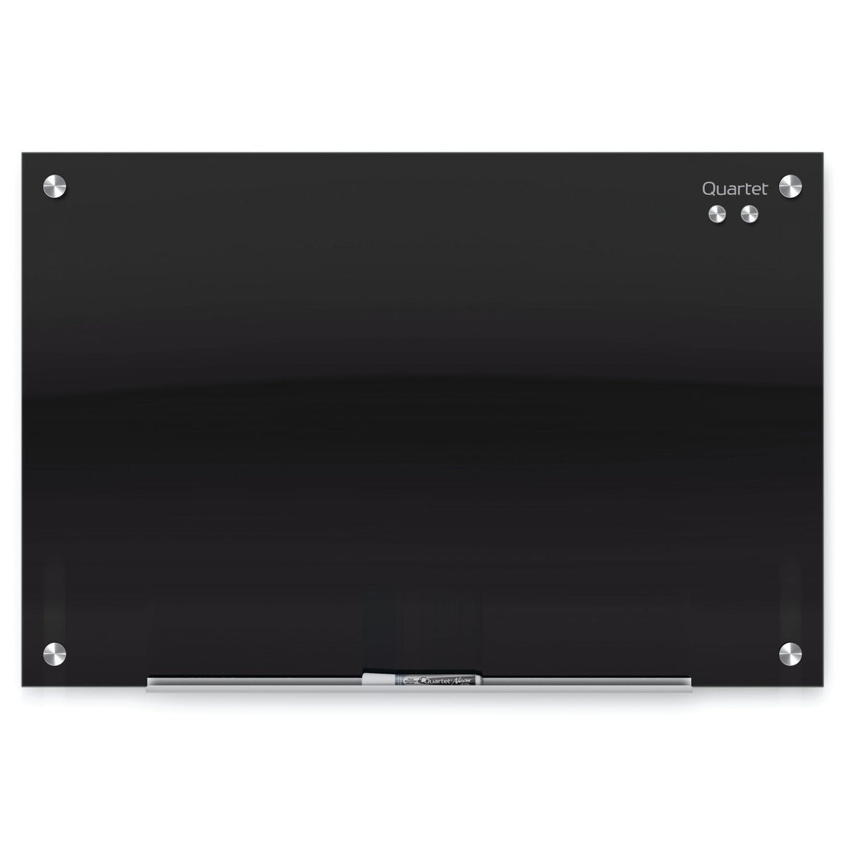 Quartet Magnetic Dry Erase Board, 36" x 24" Glass Whiteboard for Wall, Infinity, Black (G3624B)