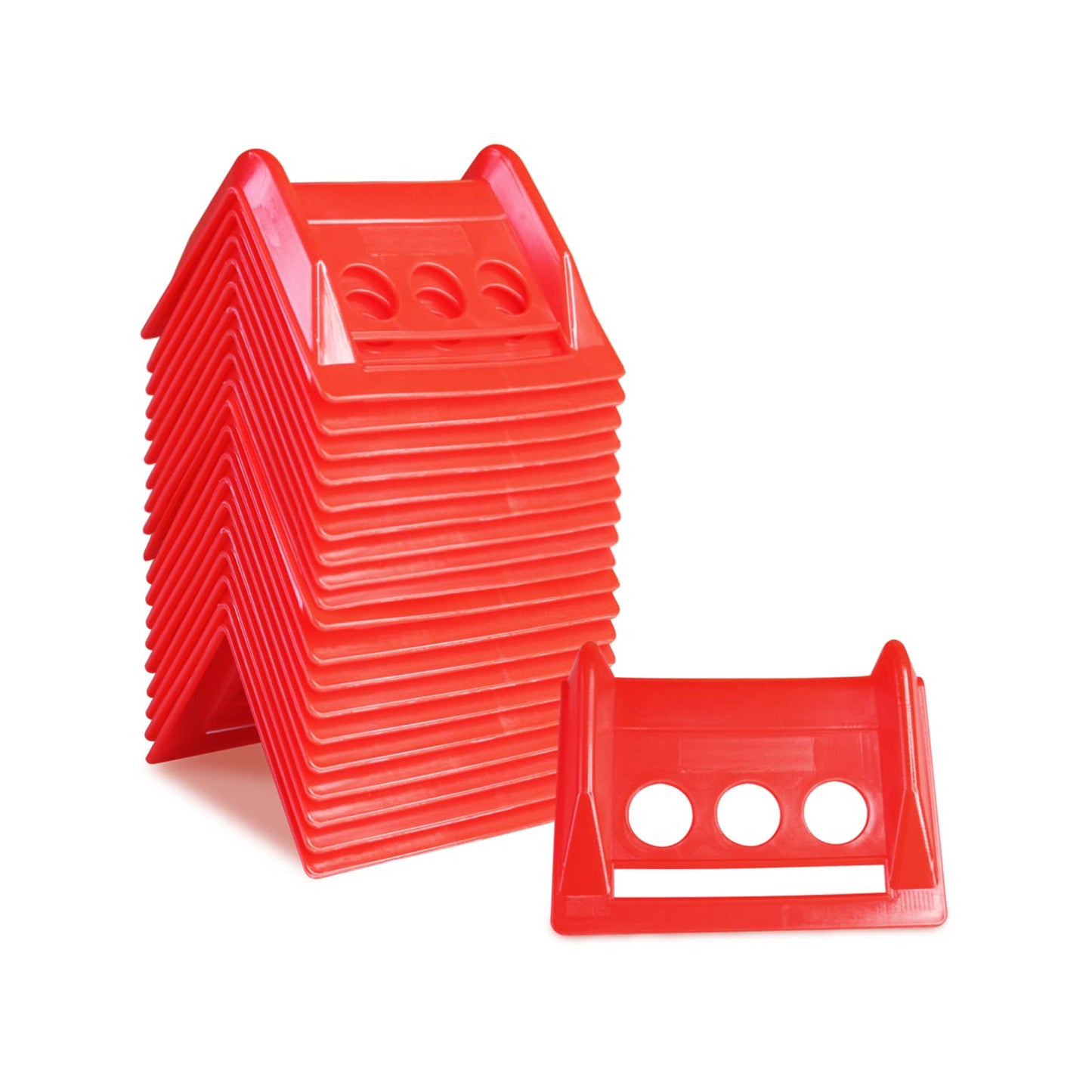 ENJ 20 Pack Flatbed Edge Protector, Edge Corner Tie Down Protector for Up to 4 Inch Straps, Protects Cargo Edges, Flatbed Accessories Plastic Protector (RED)