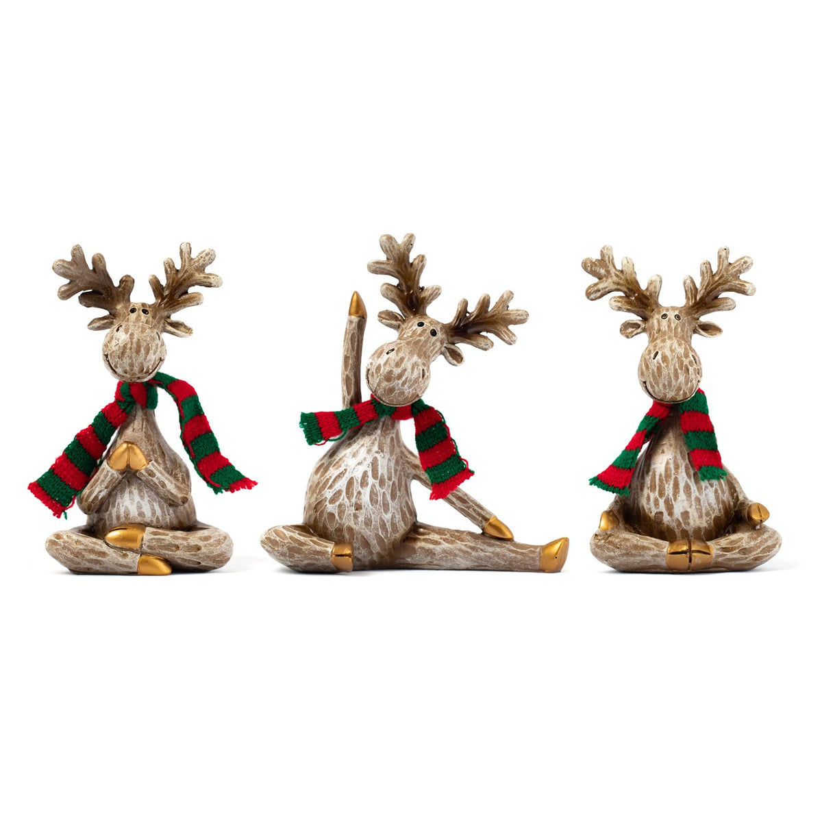 Moose Statue Home Decor.Yoga Decor Set Of 3.Collectable meditation table home decoration Figurines.Moose Figurines For Christmas Gift.Handmade Home Decoration For Living Room. Bring dignity to family.