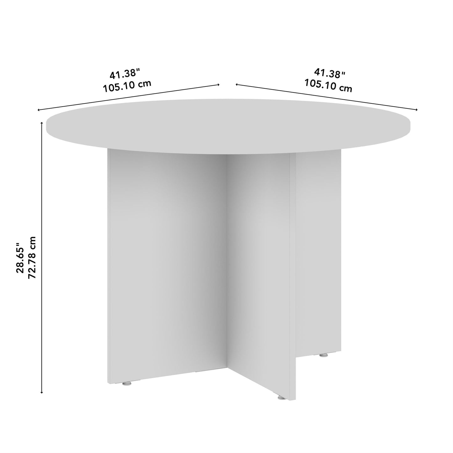 Bush Business Furniture 42-inch Round Conference Table with Wood Base, Circular Meeting Room Desk for 4 Users, Modern Hickory