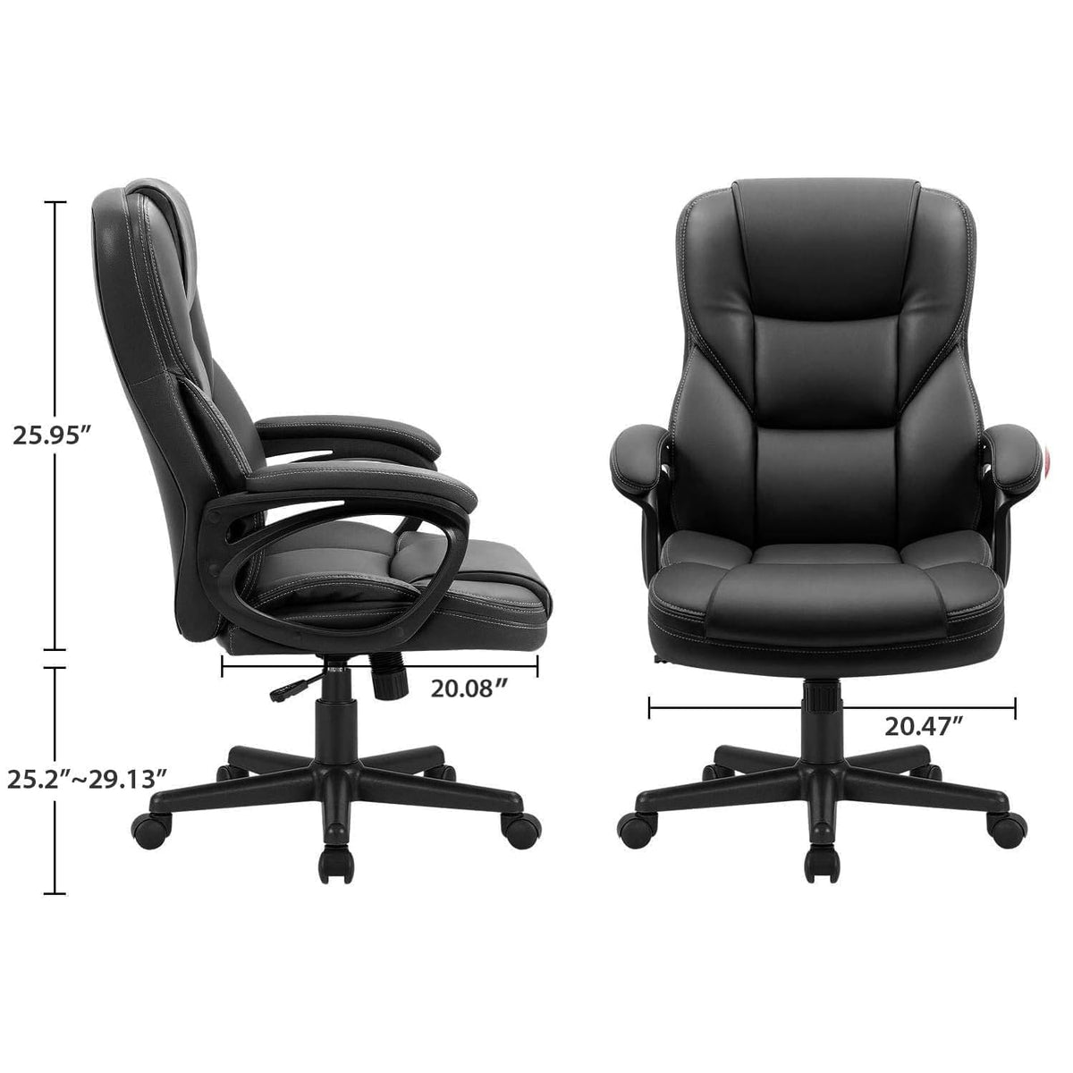 Furmax Office Executive Chair High Back Adjustable Managerial Home Desk Chair, Swivel Computer PU Leather Chair with Lumbar Support