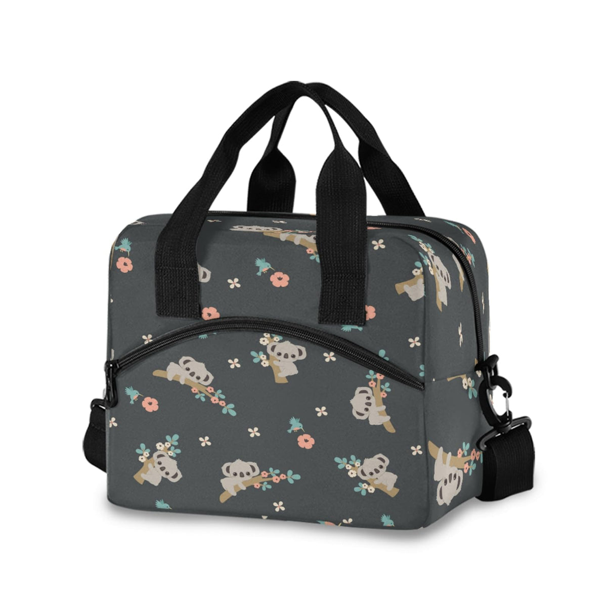 OREZI Kids Lunch Bag Girls Boys Children Student Women School Work Travel,Insulated Lunch Box Lunch Organizer Cooler Bento Bags with Adjustable Strap(Cute Floral Koala)