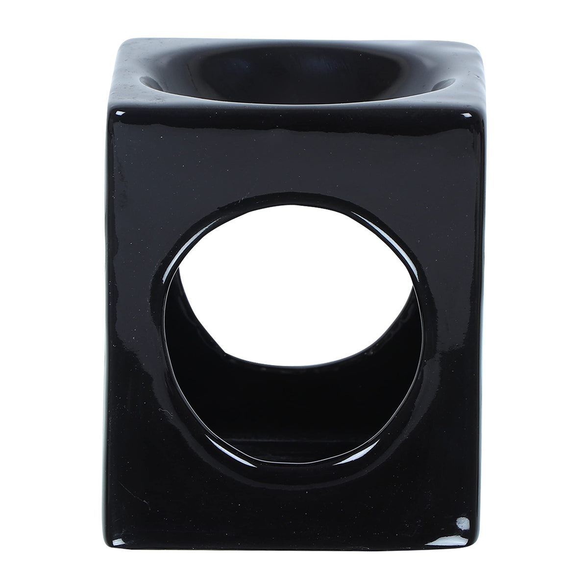 WHOLELIFEOBJECTS Ceramic Tealight Candle Holder Oil Burner, Essential Oil or Wax Melts Burner, Aromatherapy Aroma Oil Diffuser Furnace Home Decoration Romantic Black