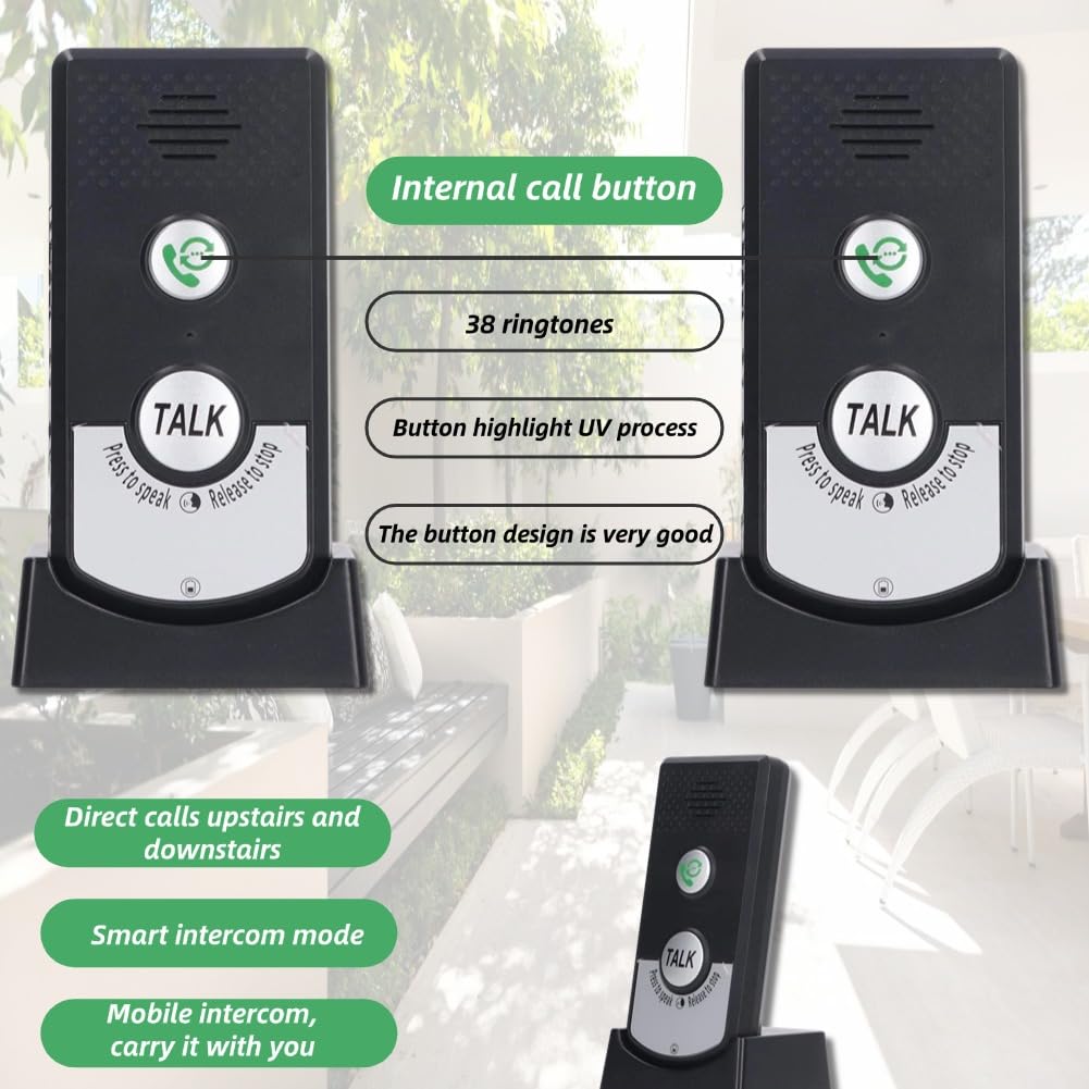 Intercom System for Home, 2 Way Voice Intercom Wireless, Home Intercom System Super Long Range Intercomunicador Intercom Doorbell System Unit for Home Hospital Office
