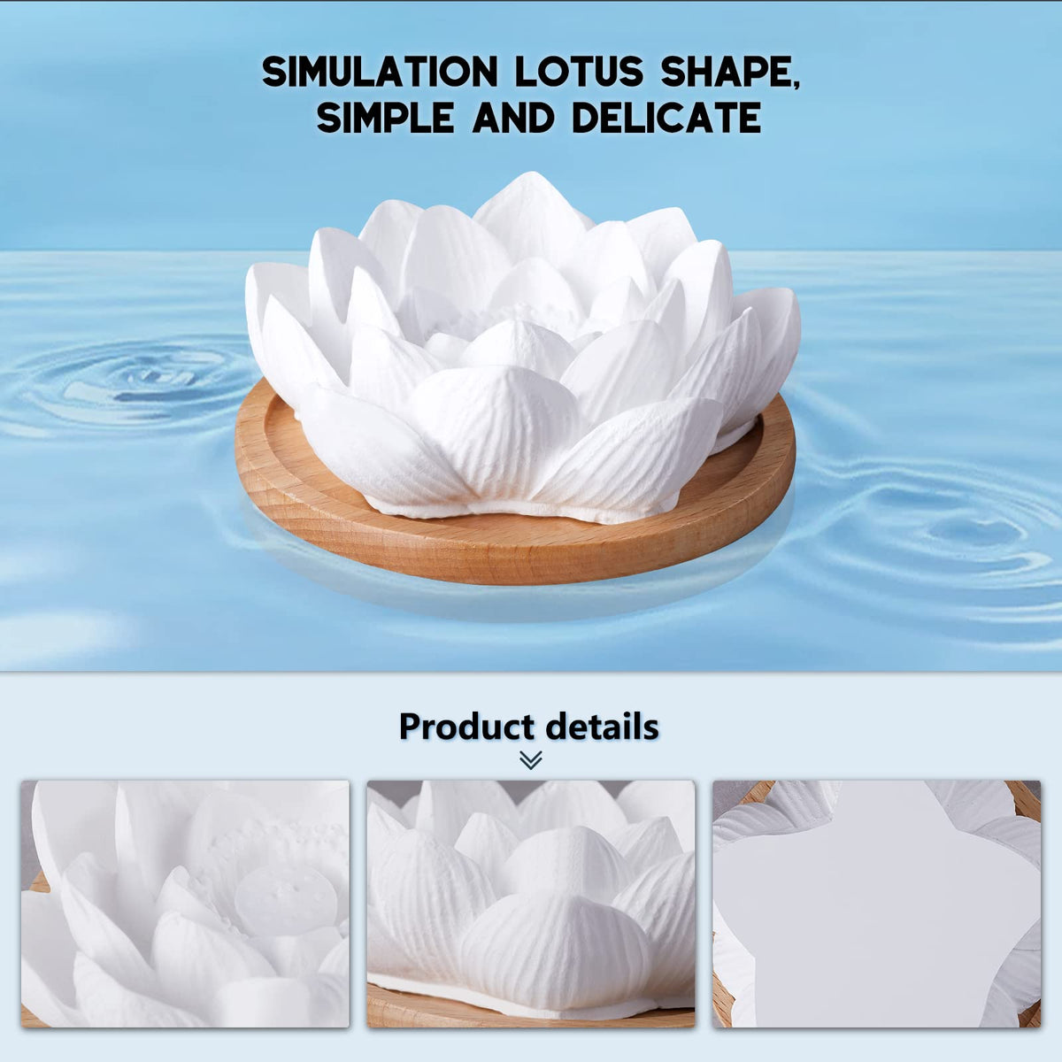 Passive Essential Oil Diffuser,Aromatherapy Passive Mini Ceramic Essential Oil Small Diffuser for Desk Office Home Gift (Lotus)