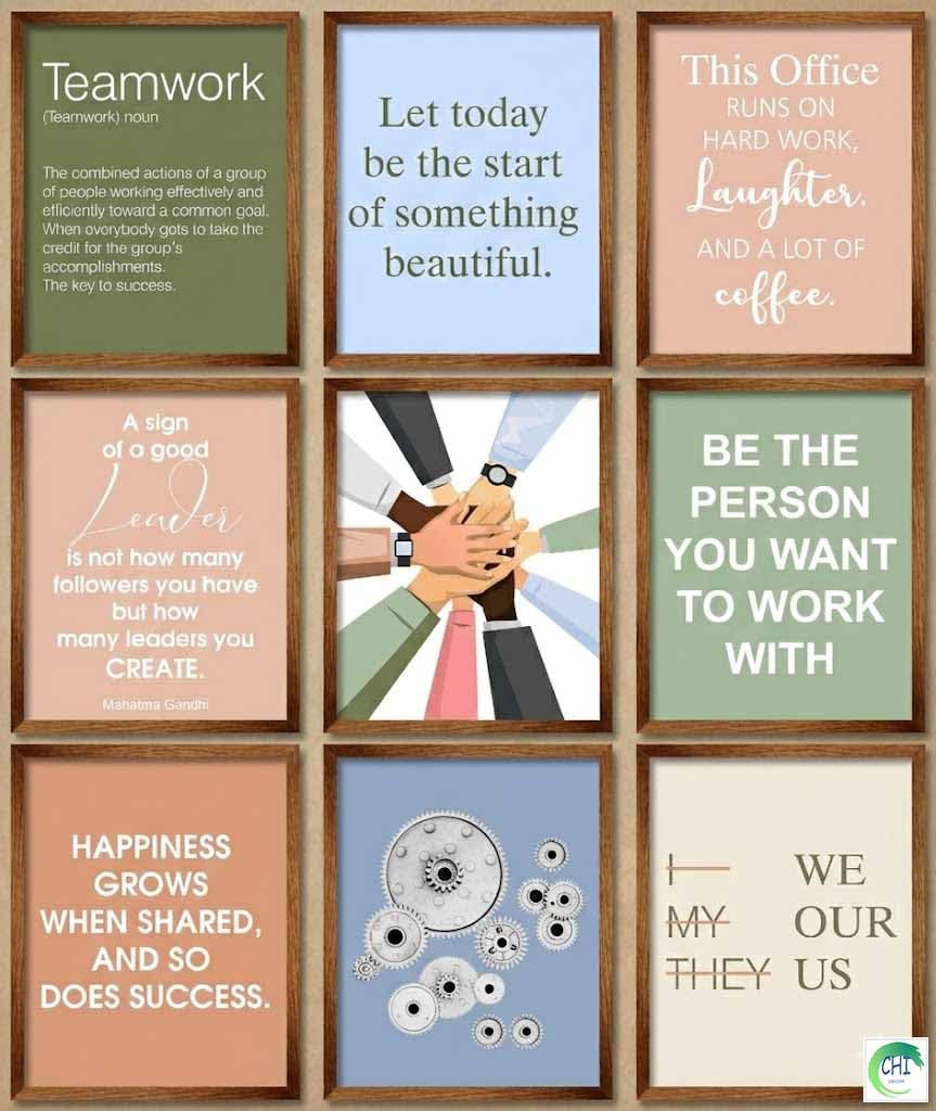 LANCHI95 9 Pcs Inspirational Office Wall Art Decor - Motivational Quotes Posters for Work, Teamwork Leadership Success Wall Decor, Sage Green & Terracotta Gallery Wall Set 8x10in UNFRAMED