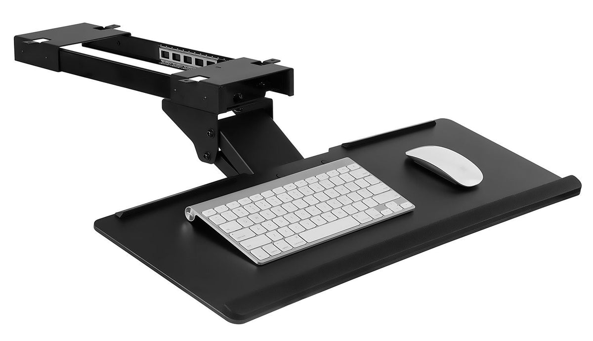 Mount-It! Keyboard Tray Under Desk, Full Motion Computer Keyboard and Mouse Tray, Slide Out Ergonomic Keyboard Drawer with Gel Wrist Pad, 26" Wide, Tilt, Swivel and Height Adjustment, Black