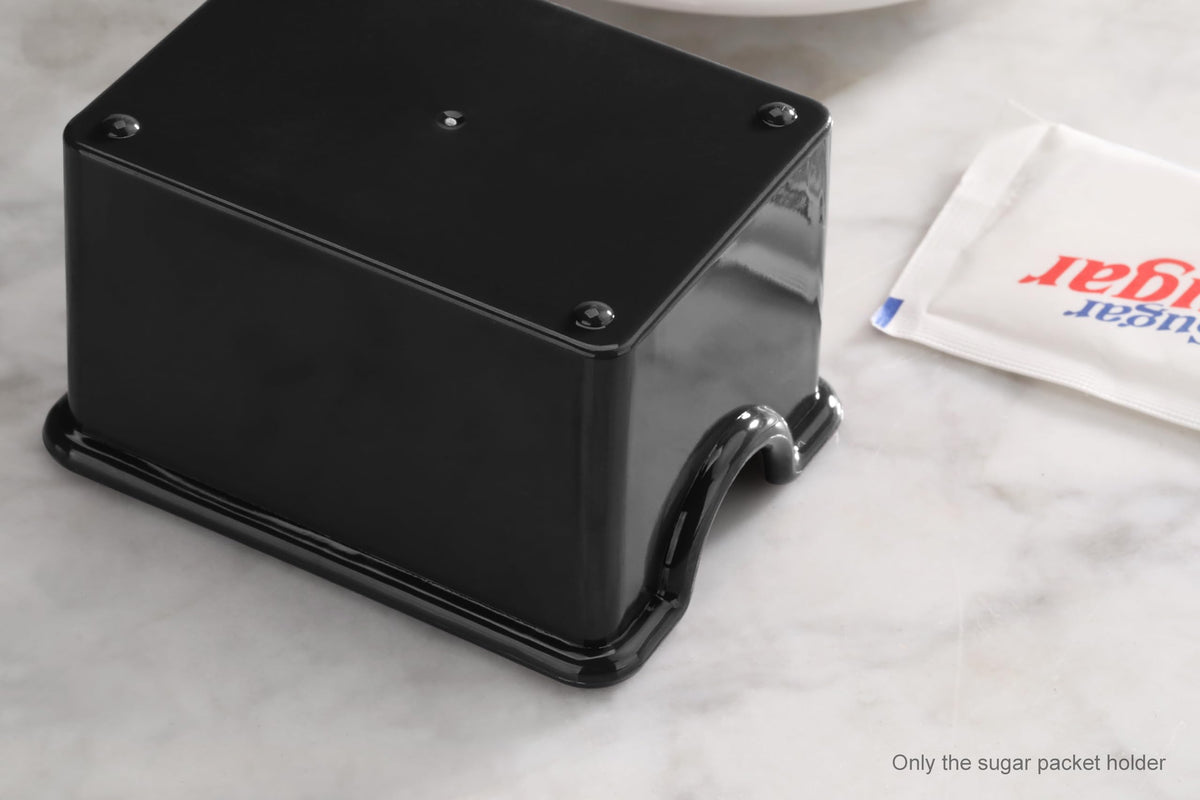 New Star Foodservice Restaurant-Grade Black Plastic Sugar Packet Holder, SAN Material, Set of 24
