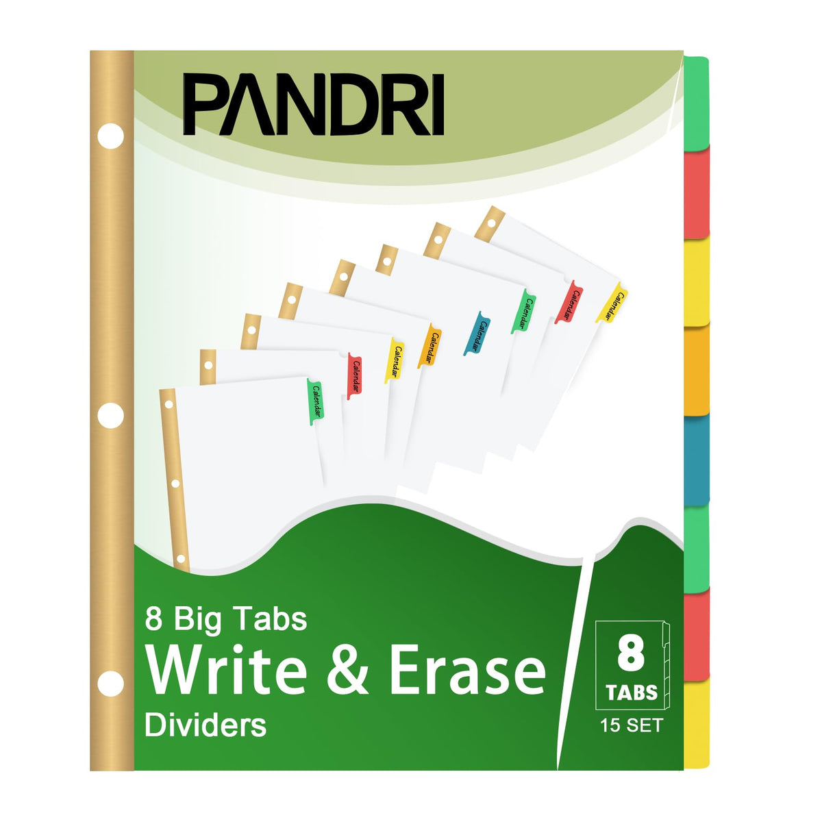 Binder Divider, PANDRI 120 Pack Binder Index White Dividers with 8 Tabs, Letter Size Paper Binder Divider for School Office Home Business