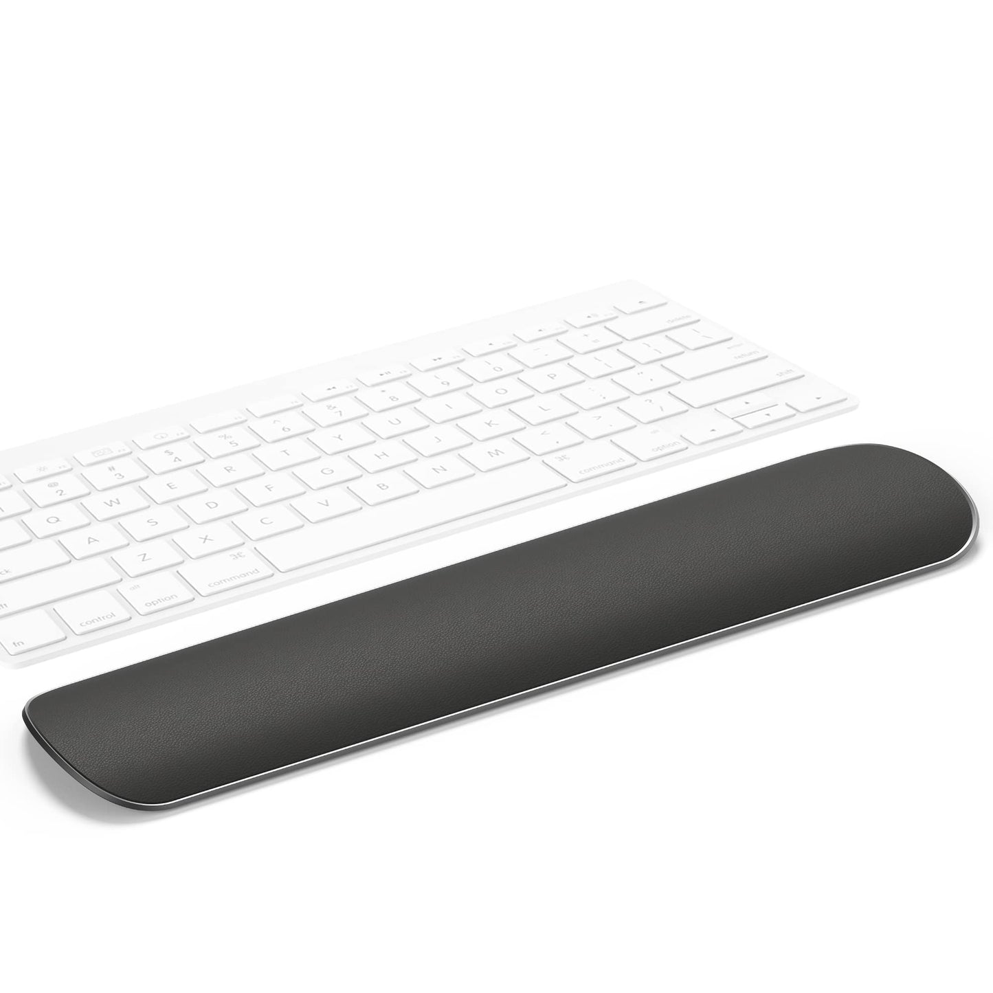 HumanCentric Wrist Rest Pad for Apple Magic Keyboard & Tenkeyless Keyboards, Ergonomic Wrist Support in Space Gray Aluminum with Black Vegan Leather