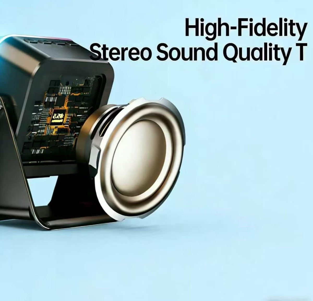 5-in-1 Wireless Induction Speaker,360°Adjustable Phone Stand with Wireless Bluetooth Speaker, Stereo Sound, Multiple RGB Ambient Lights,3500mAh Rechargeable Compatible with iPhone Gifts for Men Women