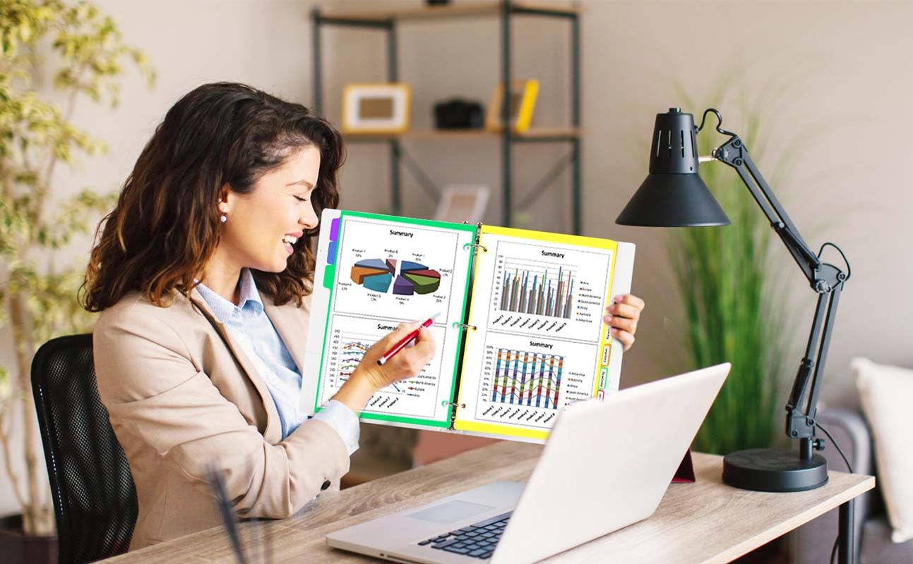 Binder Dividers for 3 Ring Binder,8 Tab Plastic File Dividers, Multicolor,Pack of 6sets(48 Dividers Total)