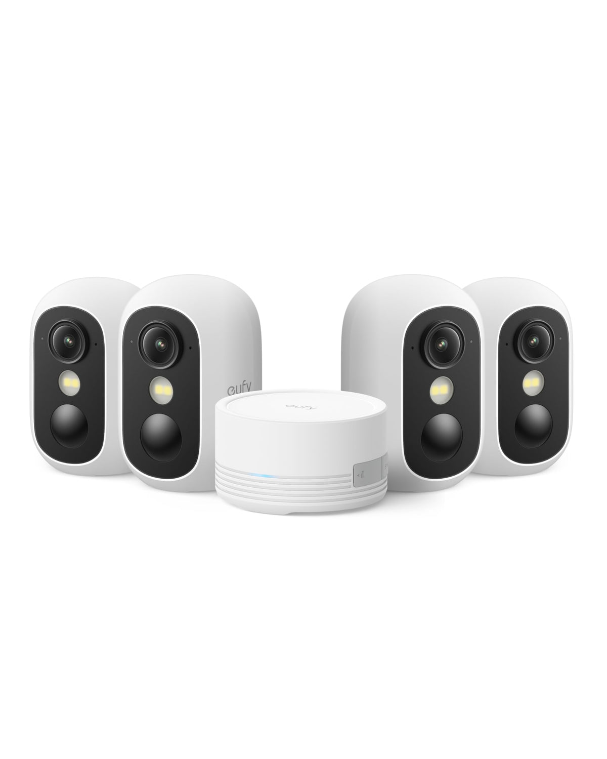 eufy Security eufyCam C35 4-Cam Kit, Wireless Indoor/Outdoor Camera, Magnetic Mount, Color Night Vision, Local Storage, No Monthly Fee, IP67, Facial Recognition, Solar Panel Compatible, Build in 8GB