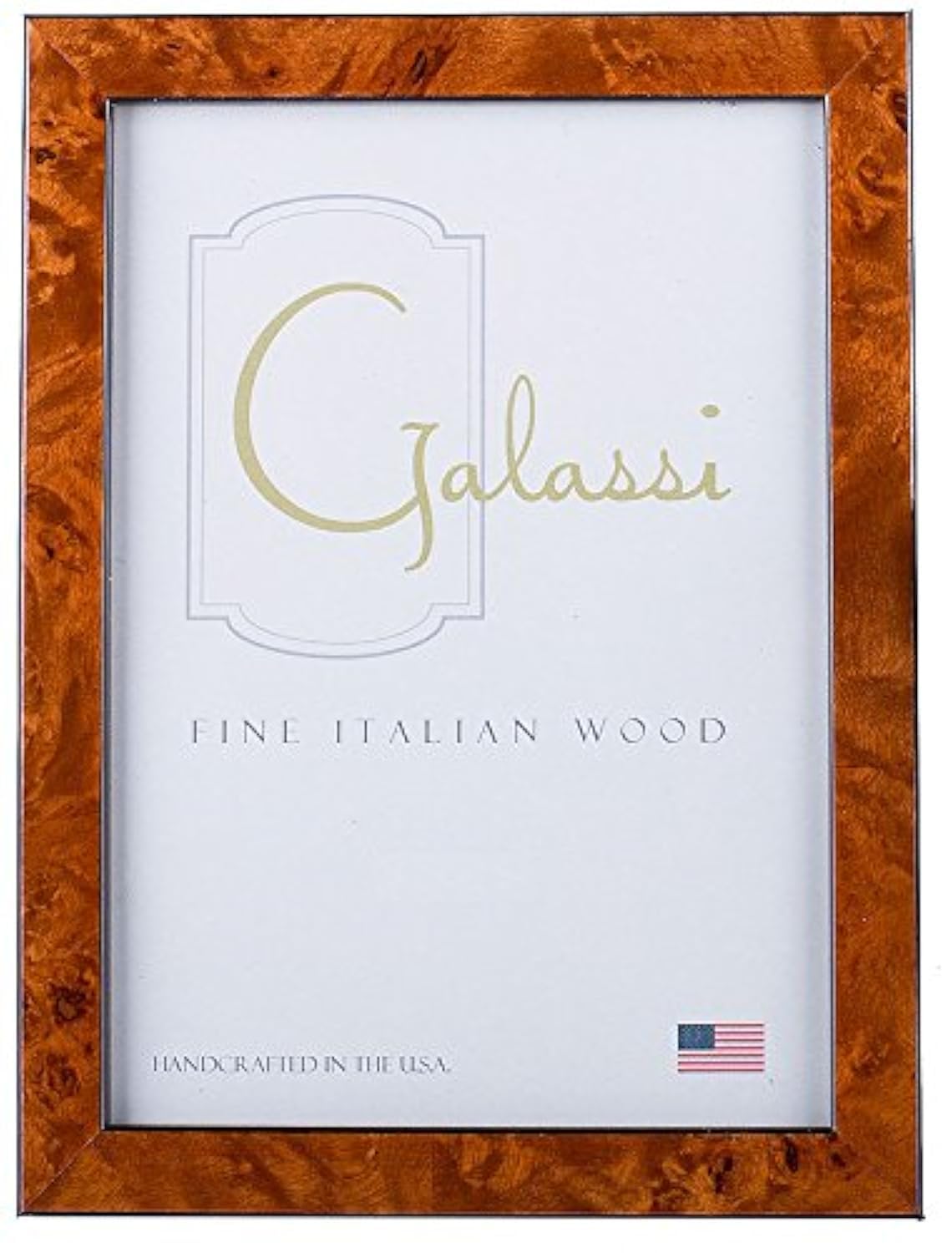 F. G. Galassi Handcrafted Fine Italian Wood Photo Picture Frame, Chestnut Burl, 5x7, made in USA, Model No. 27757