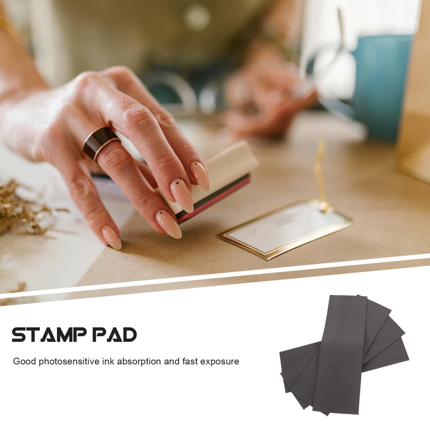 HOODANCOS Photosensitive Seal Pad 13.18X4.52 Inch High Absorption Stamp Making Mat for Professional DIY Rubber Stamps and Craft Projects
