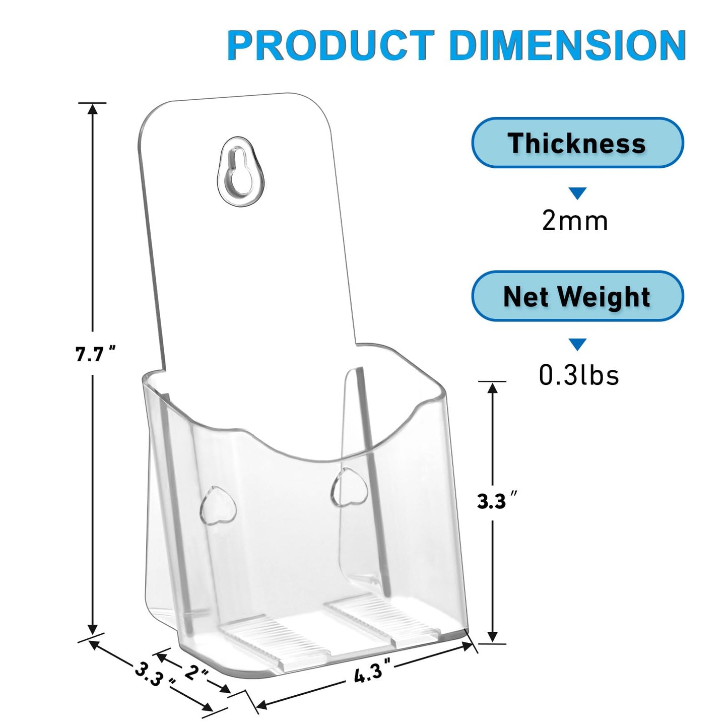 xydstay Acrylic Brochure Holder 4x9 Inches Slant Back Design, Clear Display Stand, Plastic Table Stand Sign, Pamphlet Flyer Display, 6 Pack