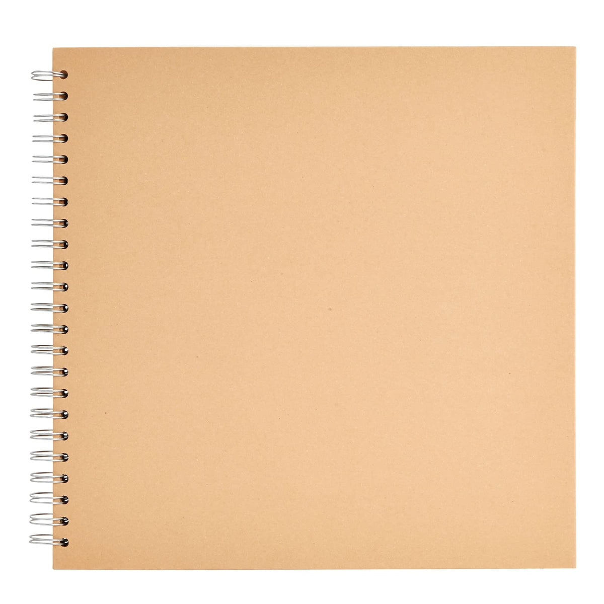 Paper Junkie Spiral Bound Scrapbook Album - 12 x 12 In, Kraft Hardcover, 40 Sheets (80 Pages) - Blank Kraft Paper Pages Lay-Flat for Drawing & Writing - Scrapbook Journal
