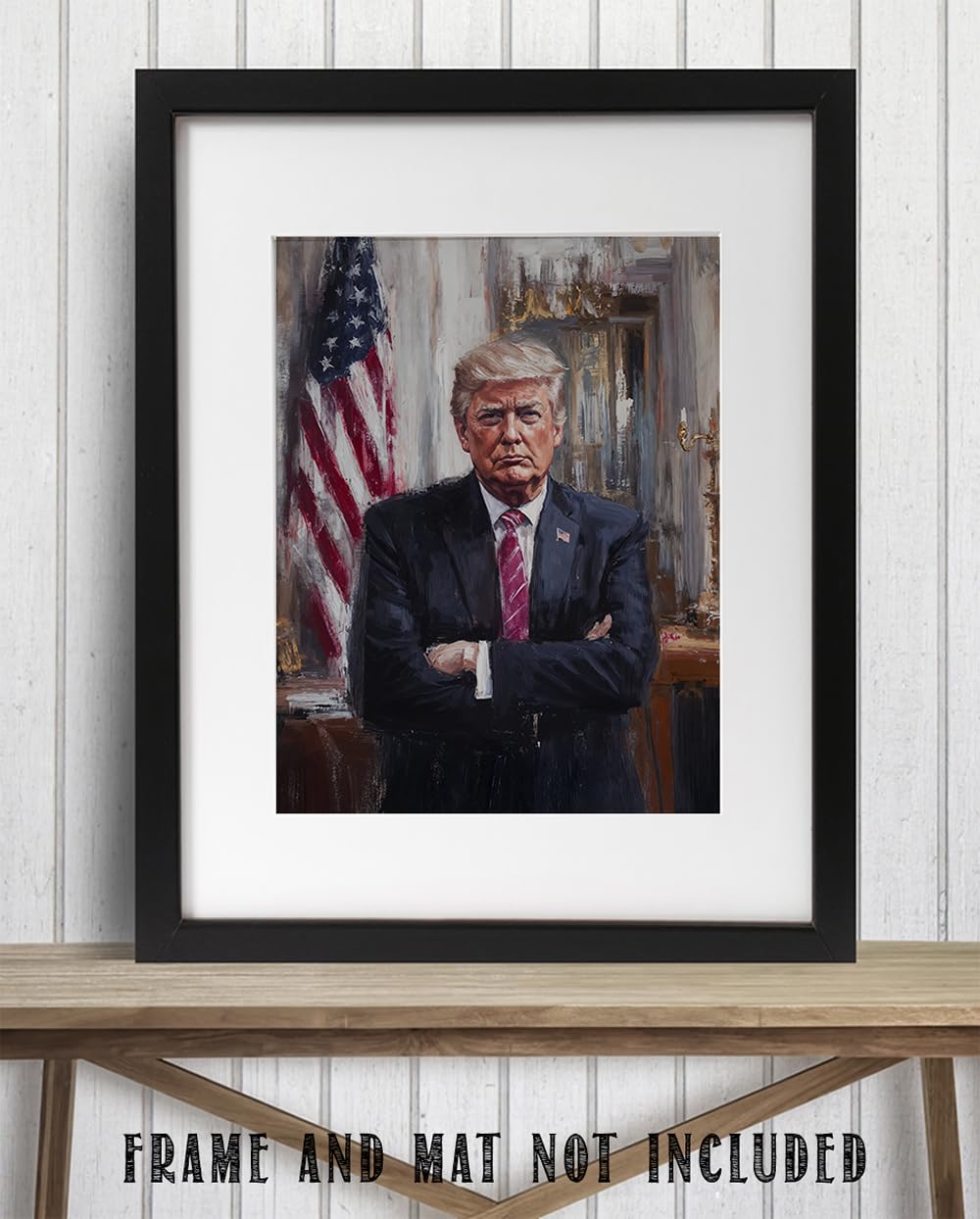 Commander in Chief - Painterly Portrait of Donald Trump 11x14 Unframed Print, Classic Trump Leadership Poster, Patriotic Trump Wall Decor, Political Office Wall Art, Gifts for Trump Supporters