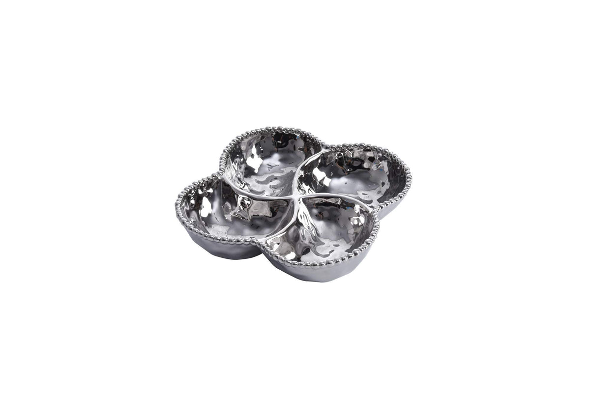 Pampa Bay Verona Porcelain 4-Section Bowl, Silver