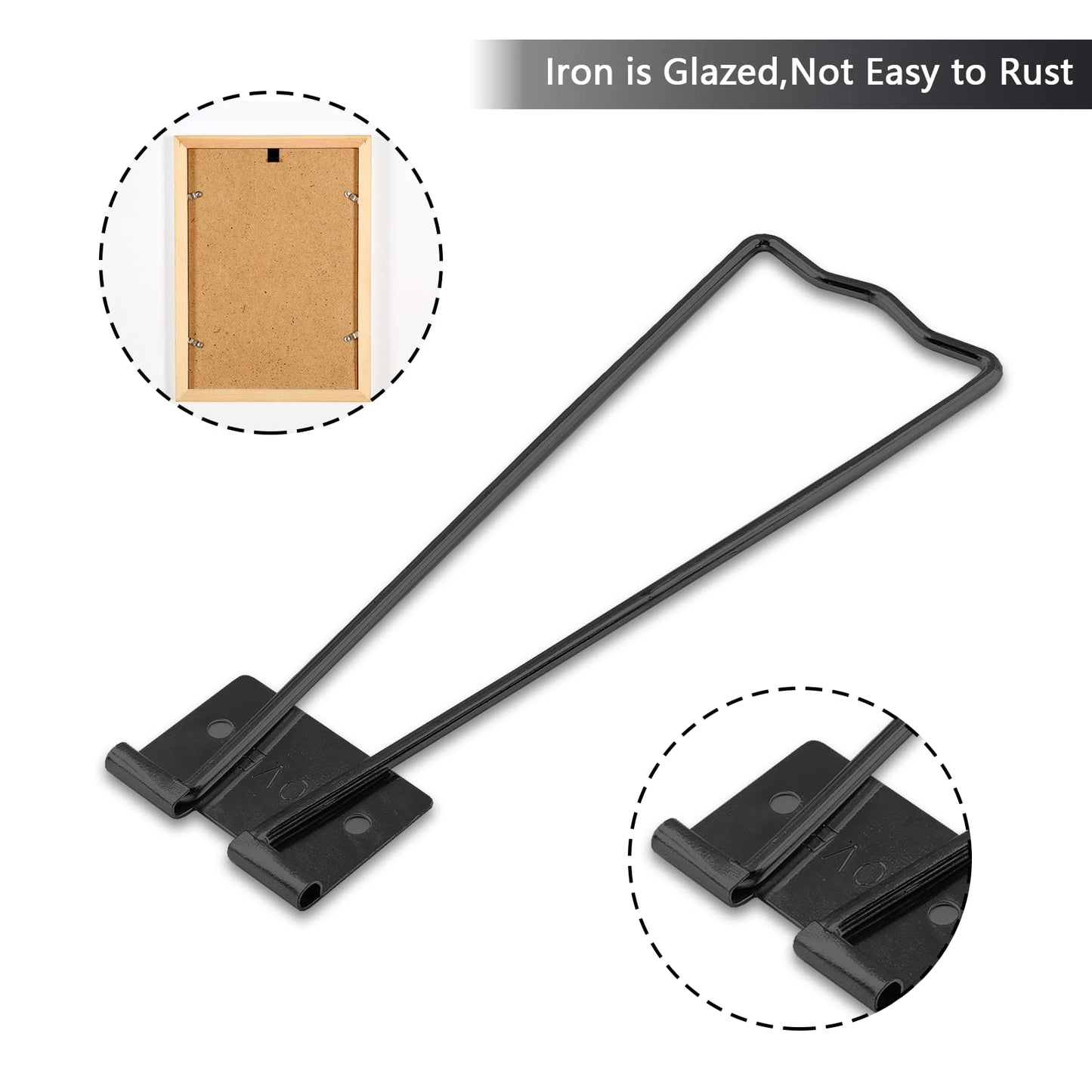 Rierdge 10 Pcs Easel Back, Iron Picture Frame Easel Back, Photo Frame Easel Back Stand with Screws & Screwdriver (Black)