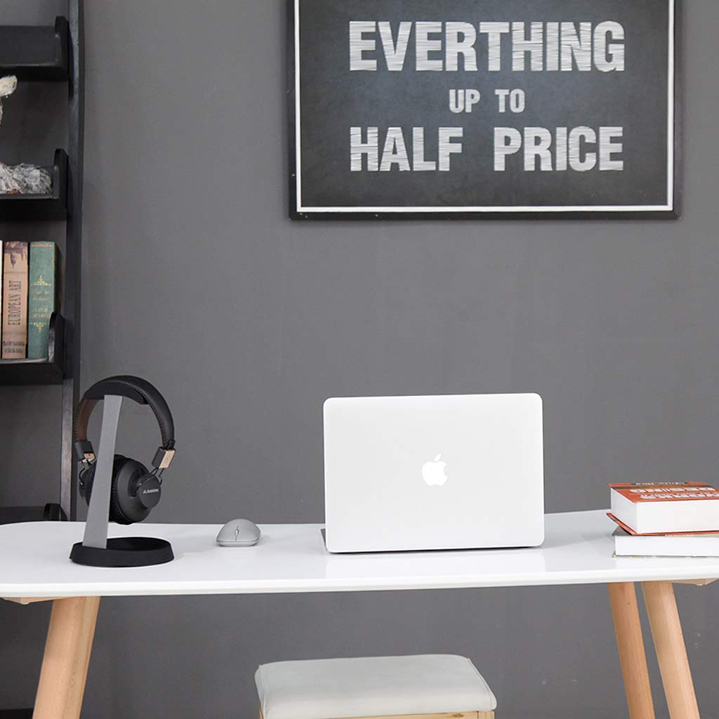 Avantree HS102 - Metal & Silicone Headphone Stand Hanger with Cable Holder, Black Desk Earphone Mount Rack, Fancy Music Studio Accessories