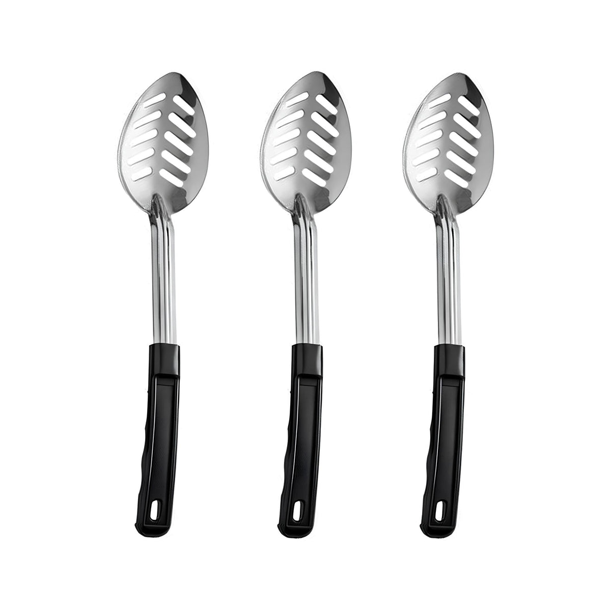 3 Pcs Slotted Spoons for Cooking, Slotted Spoon Stainless Steel, 13 inches Metal Slotted Spoons, Slotted Serving Spoons, Kitchen Spoon Set with Coated Handle