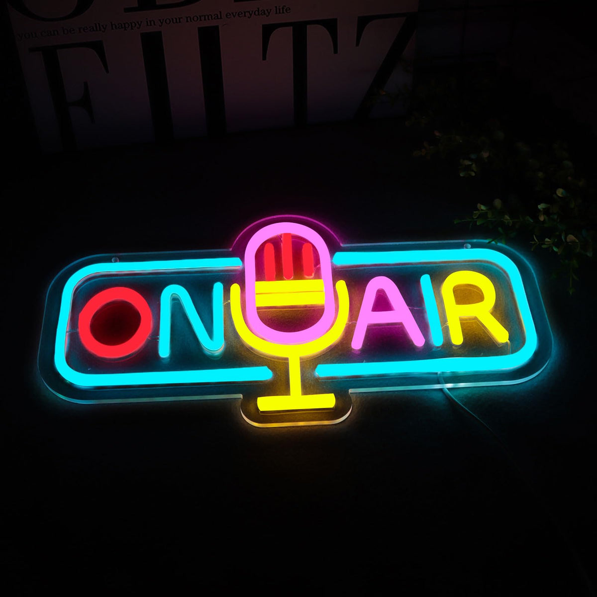 WittyRhE ON AIR Neon Light Recording Neon Signs Wall Decor for Podcast Setup,Broadcasting Room,Radio Station,Home Studio, Gift Art for Friends,Podcaster 16.14 x 8.35 IN-USB Powered-Acryli