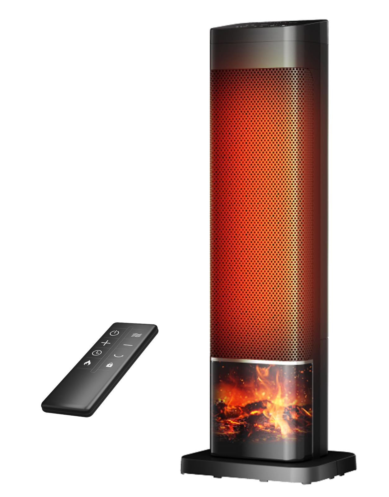 HALMUN Space Heater, 1500W PTC Ceramic Heaters for Indoor Use with Remote, 24H Timer, Oscillation, Tip-Over and Overheat Protection, Fast Safety Heat for Home Office- Upgraded