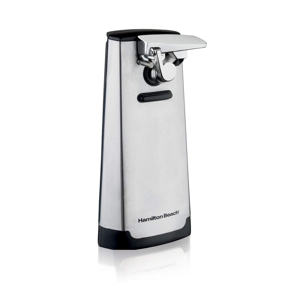 Hamilton Beach Extra-Tall Electric Automatic Can Opener with Easy-Clean Detachable Cutting Lever, Cord Storage, Knife Sharpener, Brushed Stainless Steel (76700)