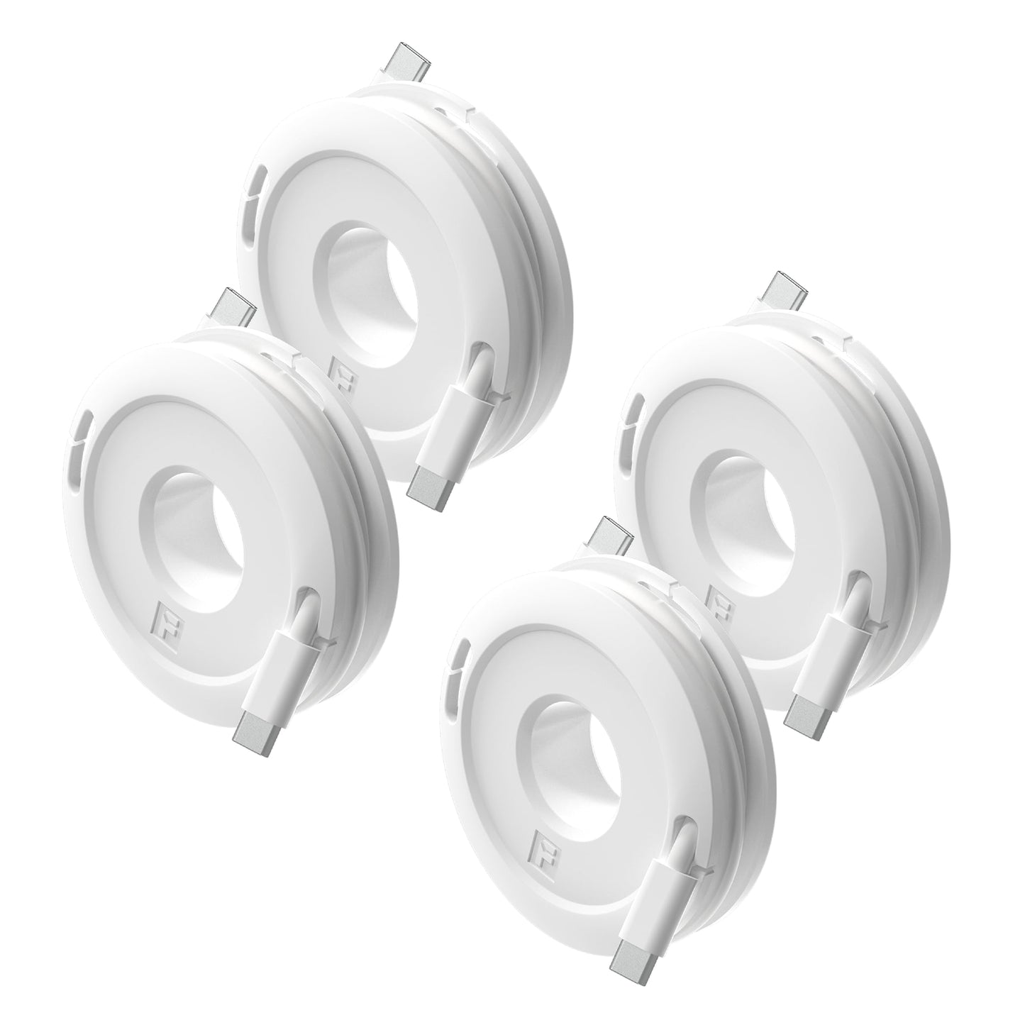 Side Winder Mini and Max Headphone, Earbud and Charging Cable Winder and Organizer Perfect for Wrapping Earbuds and Cords for Travel and Organization 4-Pack (White, Max)