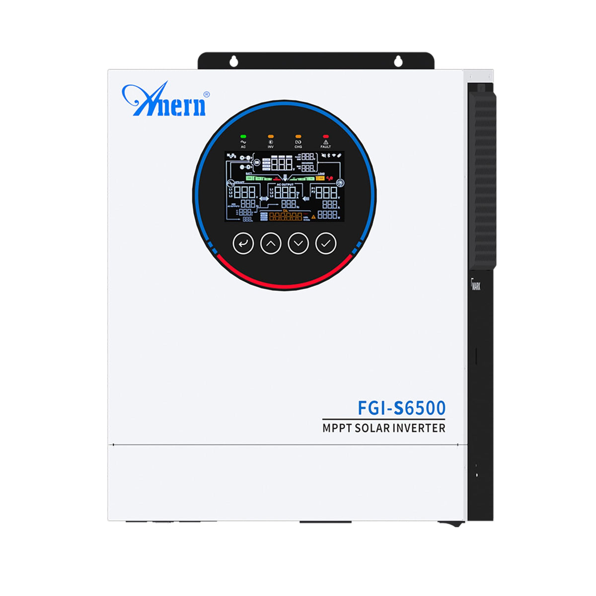Anern 6500W Hybrid Solar Inverter 48V DC to 220-230VAC, Pure Sine Wave Solar Inverter with 120A MPPT Solar Charge Controller, Fit for 48V Lithium Lead-Acid Gel Battery Home Backup, RV, Off-Grid System