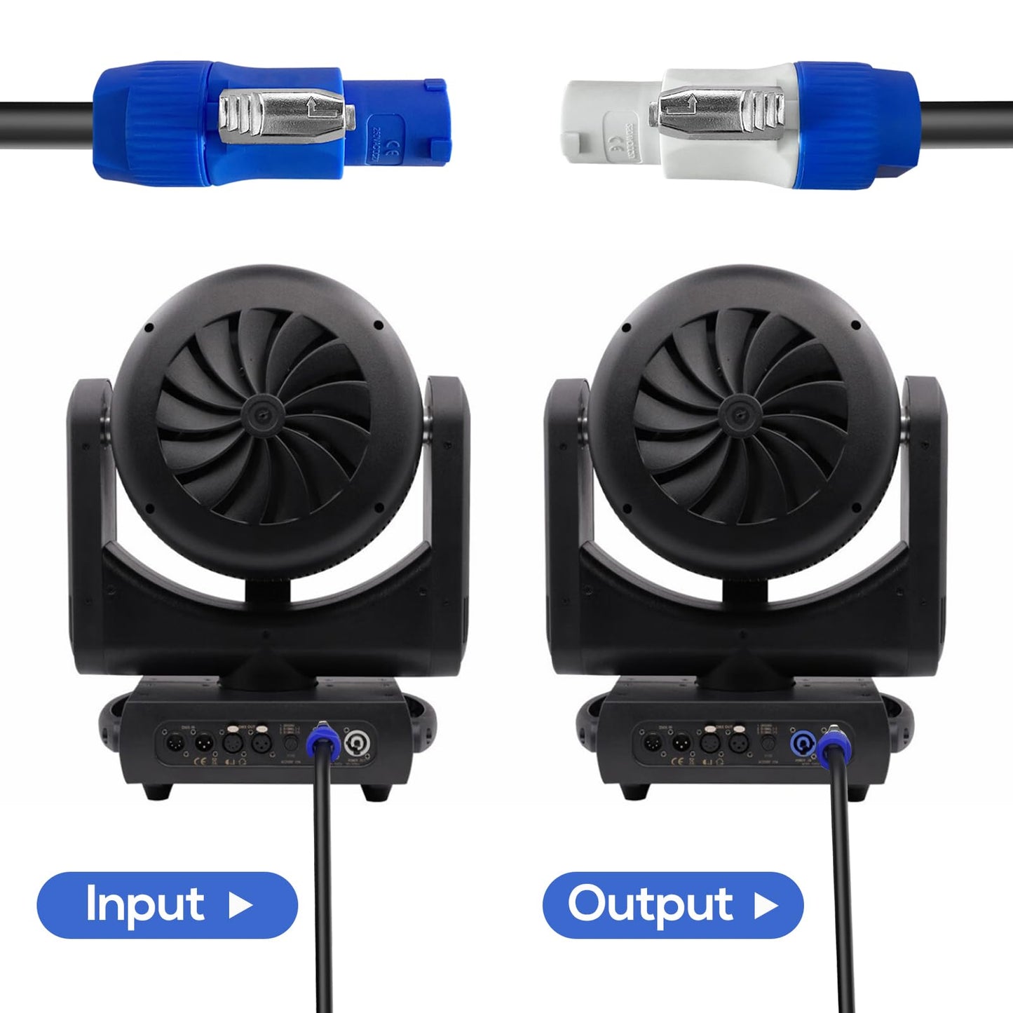 PowerCon Power Cable AC PowerCon Input to Output 12AWG 3 Pin Power Extension Cable for LED Screen Beam Moving Head Light, Stage Light Power,Audio Video Equipment and More-3FT