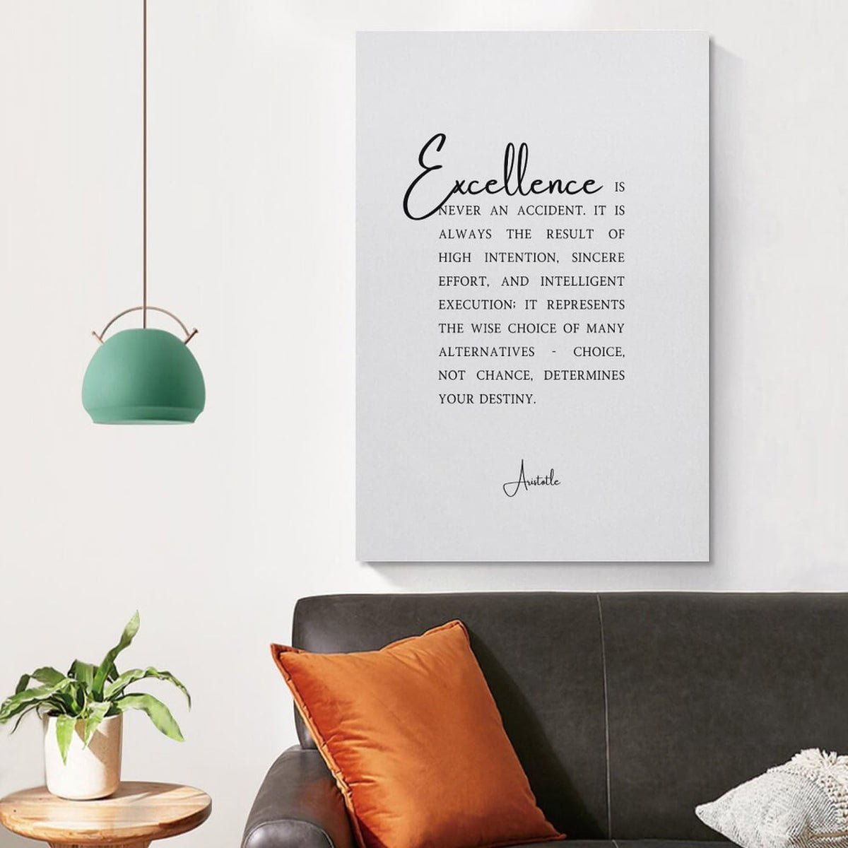 Aristotle Excellence Quote Print Typography Canvas Printing Wall Art Prints Wall Decor Posters Scandinavian Bohemian for Living Room Bedroom Home Office Study Gift 16x24inch(40x60cm)