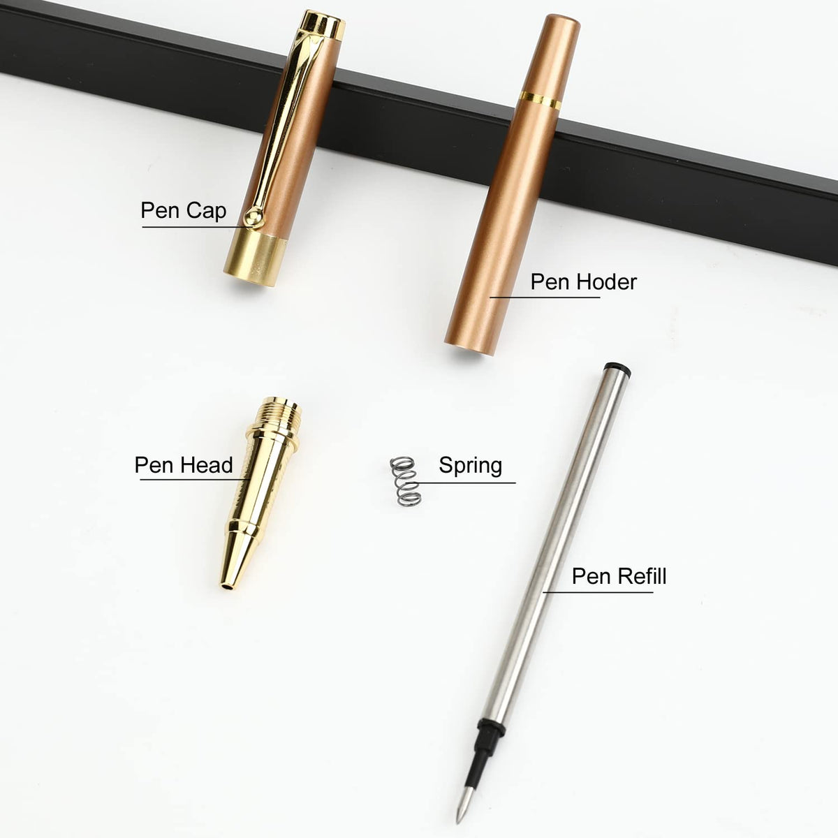 YIVONKA Ballpoint Pen Black Refill,Luxury Ballpoint Line width 0.5mm,Best Ball Pen Gift Set for Men & Women Professional Executive,Office,Nice BallPens Classy Gift Box (Rose Gold)