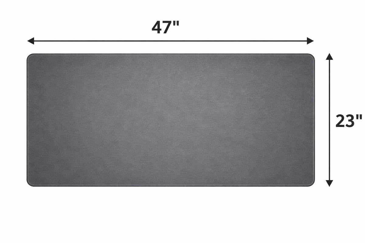 Large Desk Mat 47" x 23" – Premium PVC Leather Desk Pad, Non-Slip Office & Home Workspace Mat, Water-Resistant Writing Surface, Large Desk Protector for Laptop, Keyboard & Mouse (Grey)
