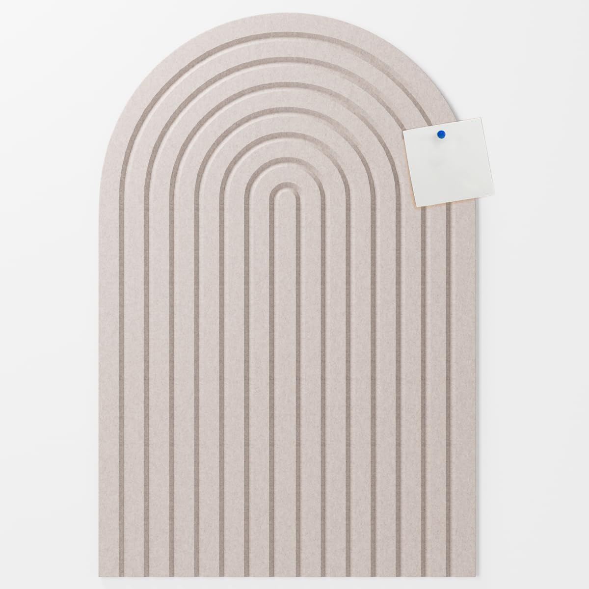 AUMEILLER Arched Felt Bulletin Board — 23.6"x15.7" No-Drill Felt Pin Board, Cork Alternative for Classroom, Home Office & Kitchen (Beige)